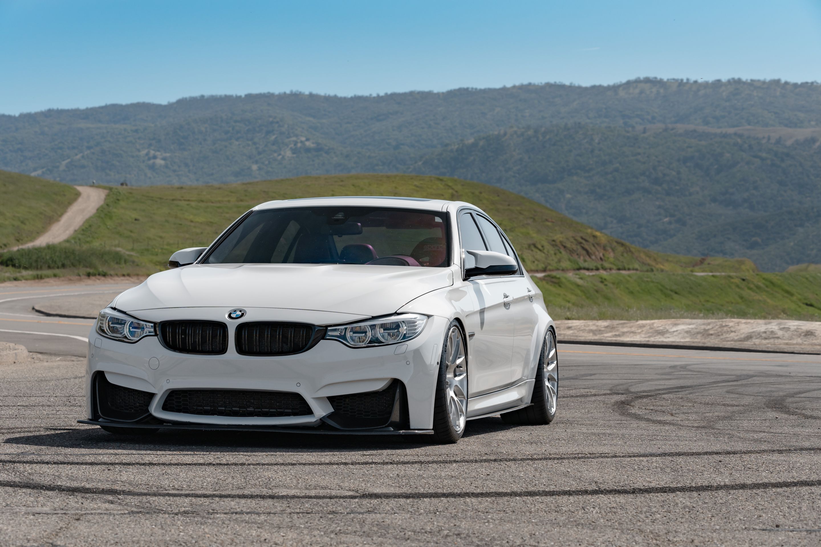 White BMW F80 M3 with 19" EC-7RS Apex wheels in Brushed Clear