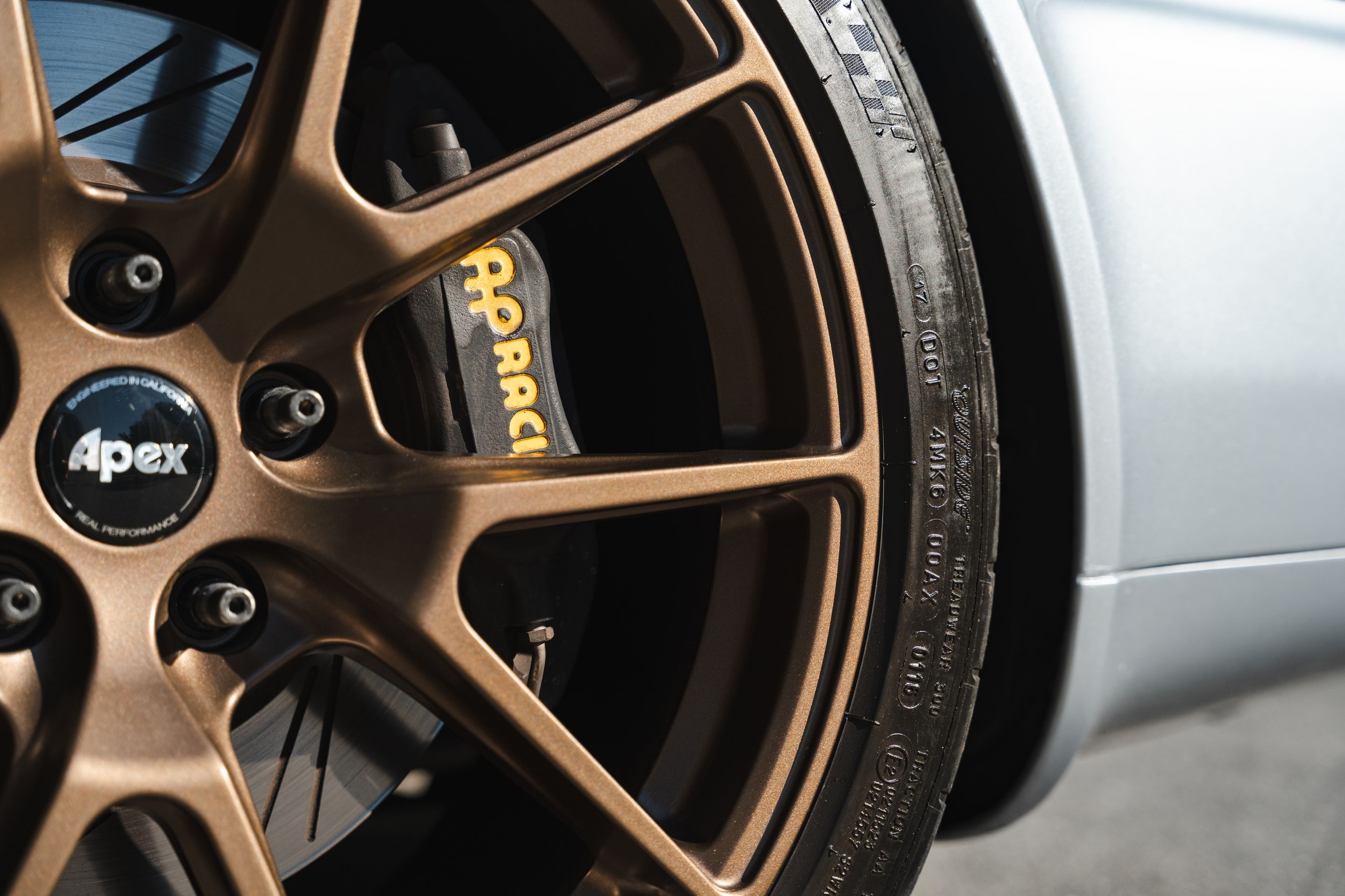 Silver Audi C4 S6 Avant/Wagon with 18" VS-5 Apex wheels in Satin Bronze