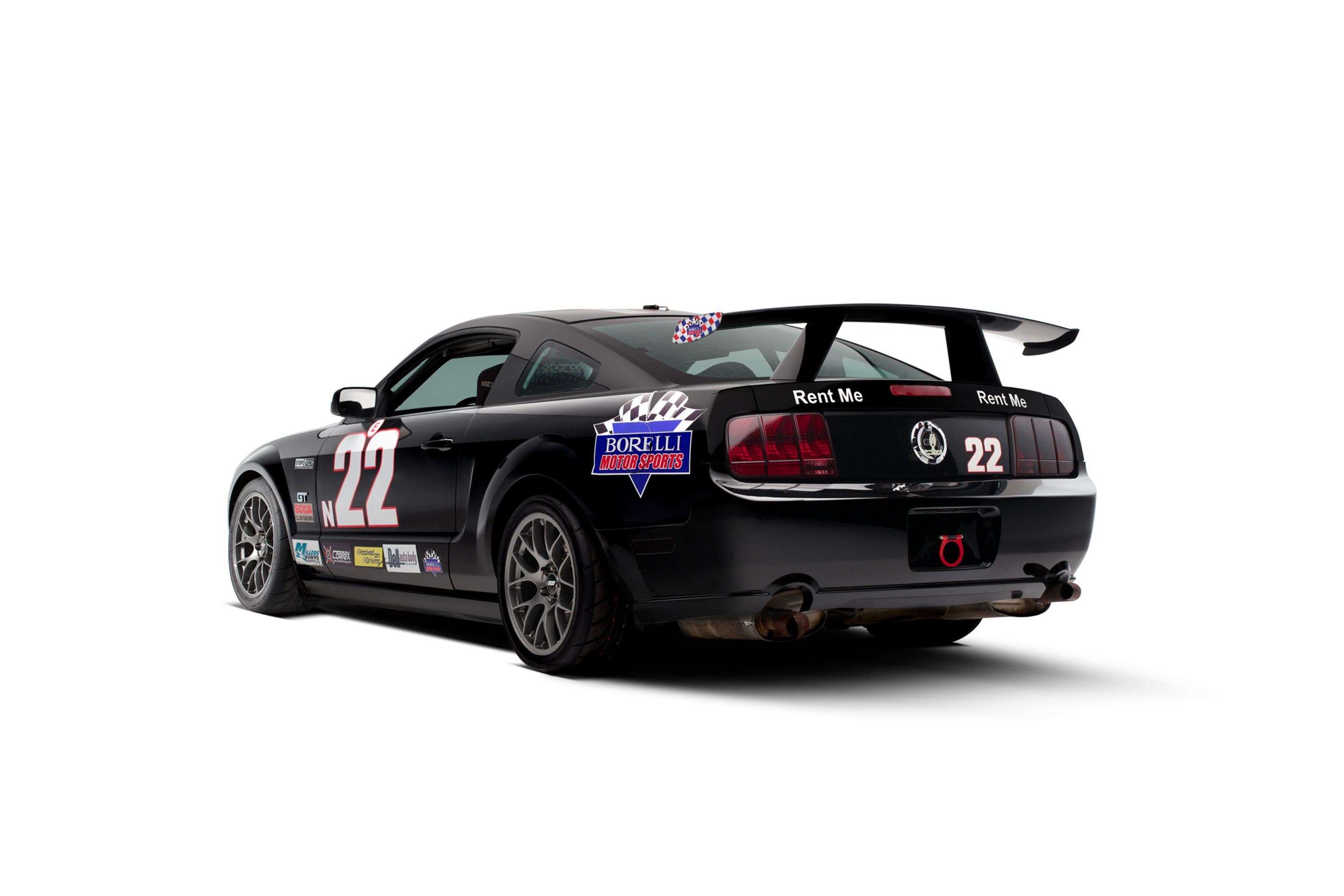 Black Ford S197 Mustang GT with 18" EC-7 Apex wheels in Anthracite