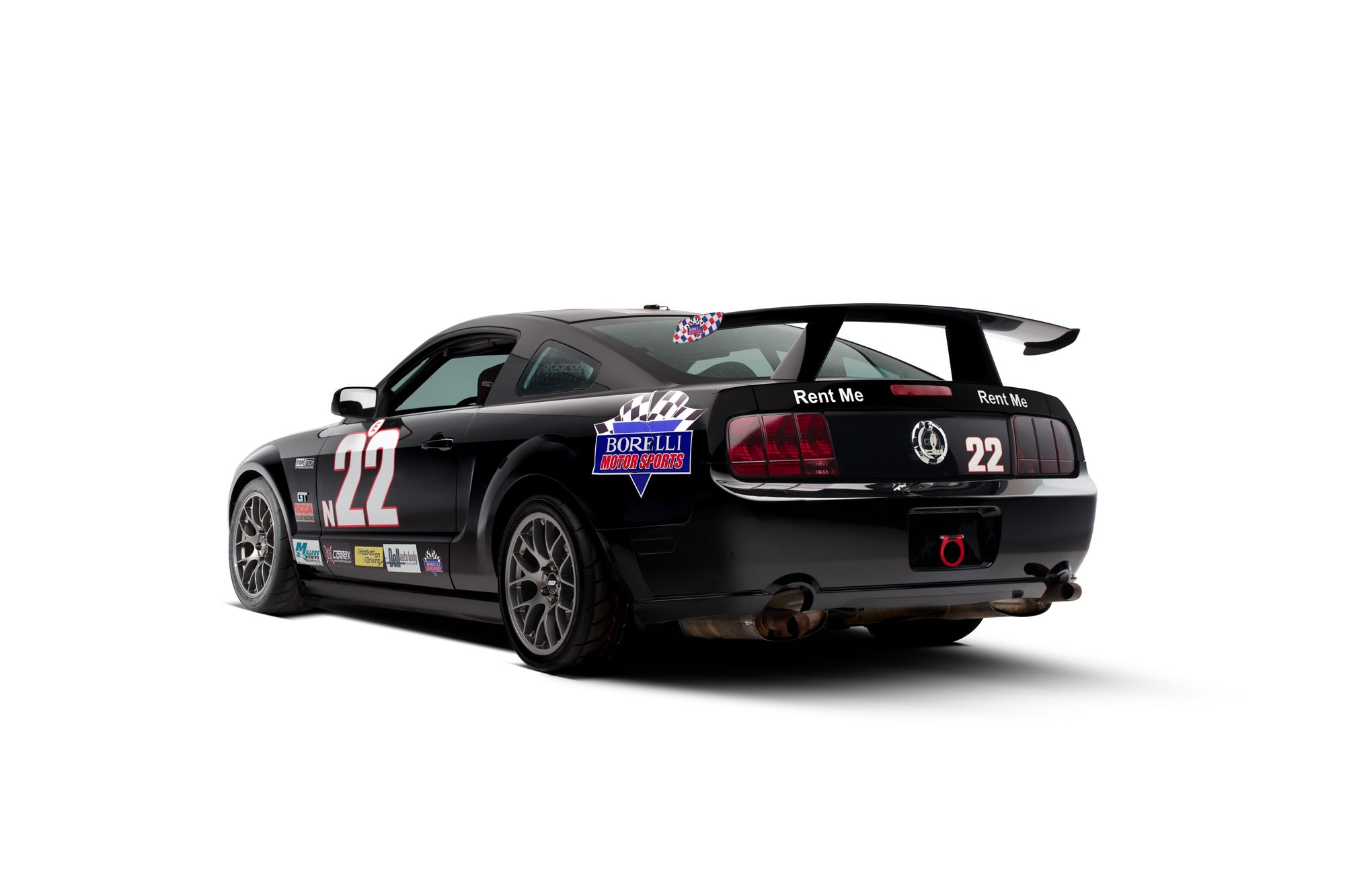 Black Ford S197 Mustang GT with 18" EC-7 Apex wheels in Anthracite