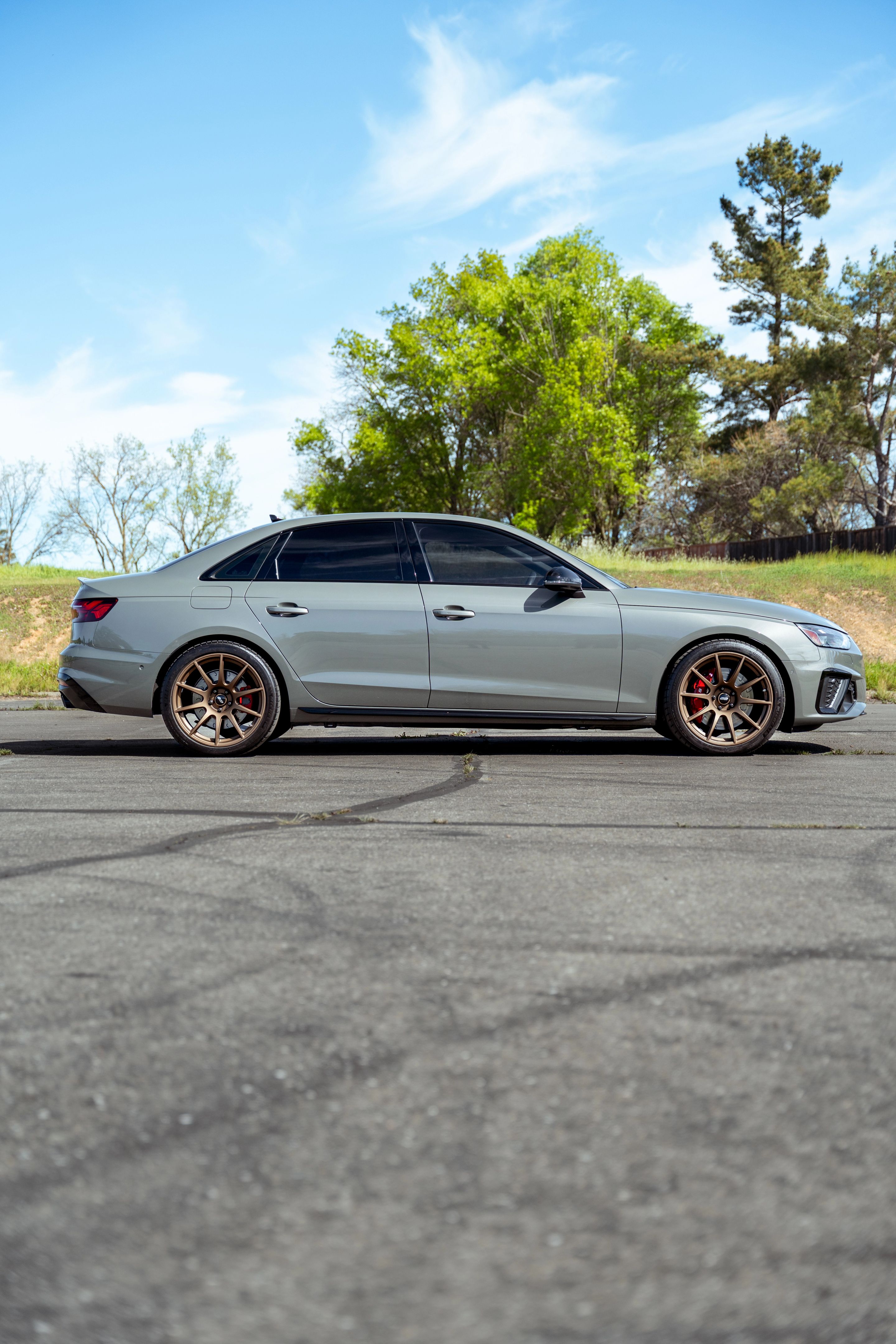Grey Audi B9 S4 with 19" SM-10 Apex wheels in Satin Bronze
