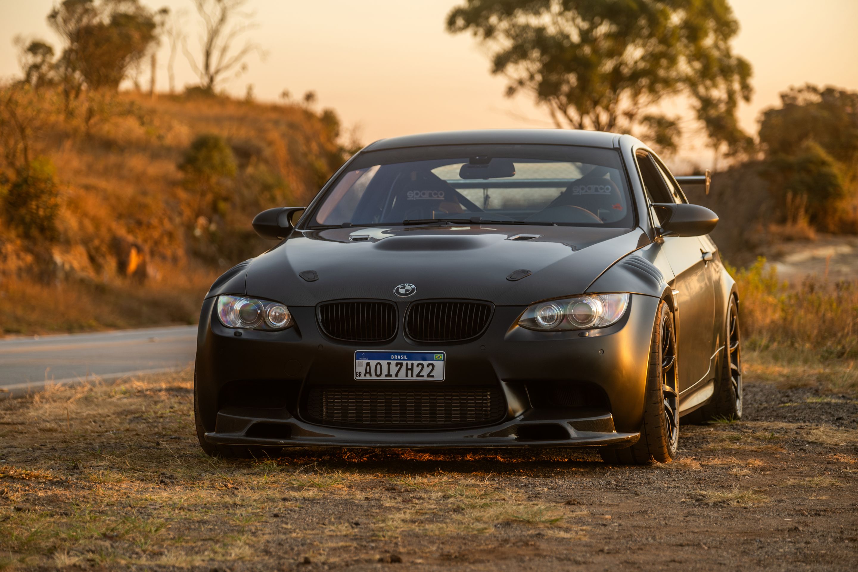 Black BMW E92 Coupe M3 with 18" SM-10 Apex wheels in Satin Black