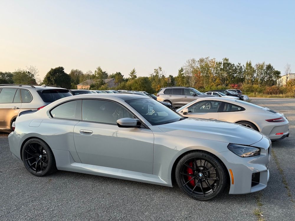 Grey BMW G87 M2 with 19" VS-5RS Apex wheels in Satin Black