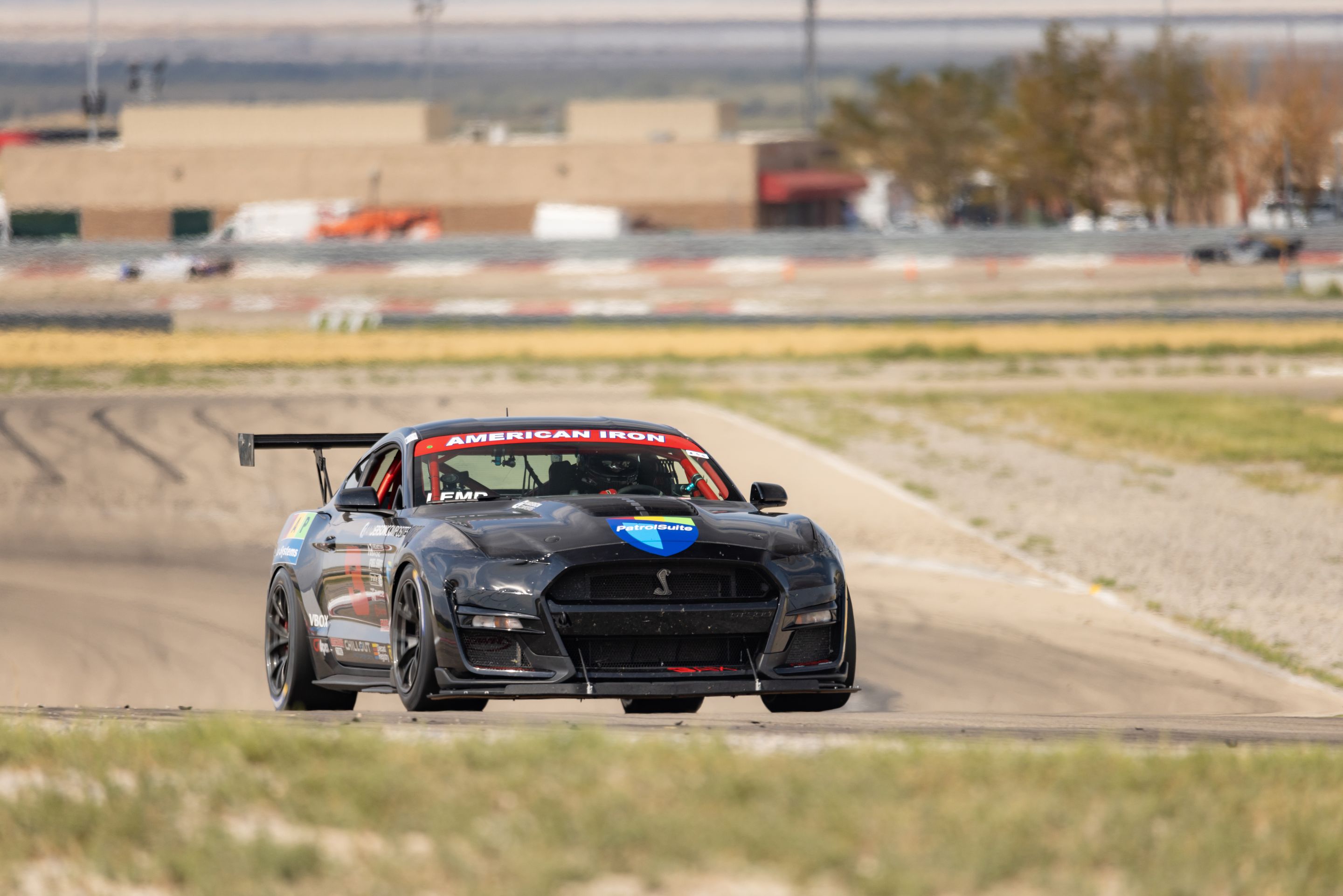 Black Ford S550 Mustang GT500 with 18" VS-5RS Apex wheels in Satin Black