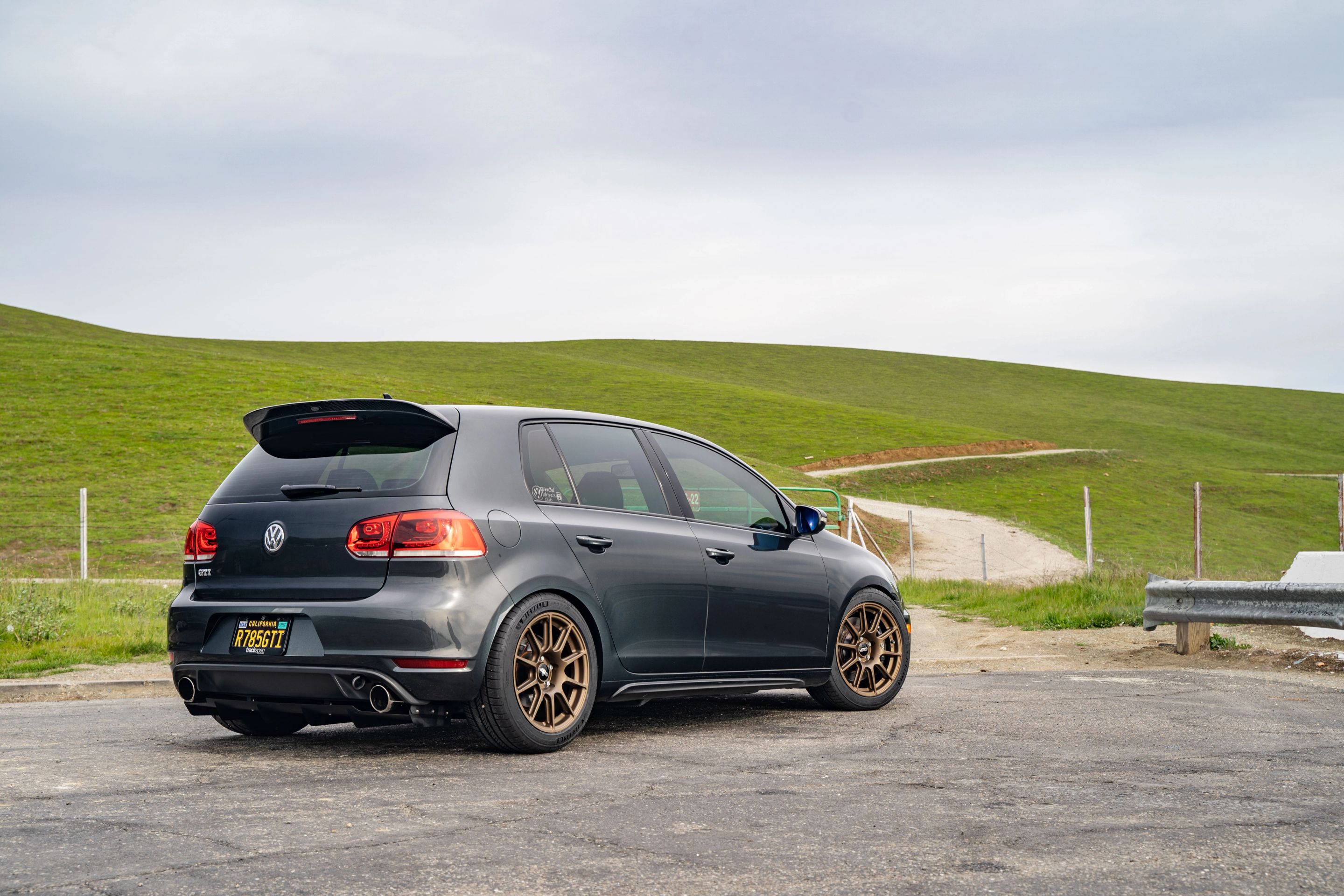 Grey VW MK6 GTI with 17" SM-10 Apex wheels in Satin Bronze