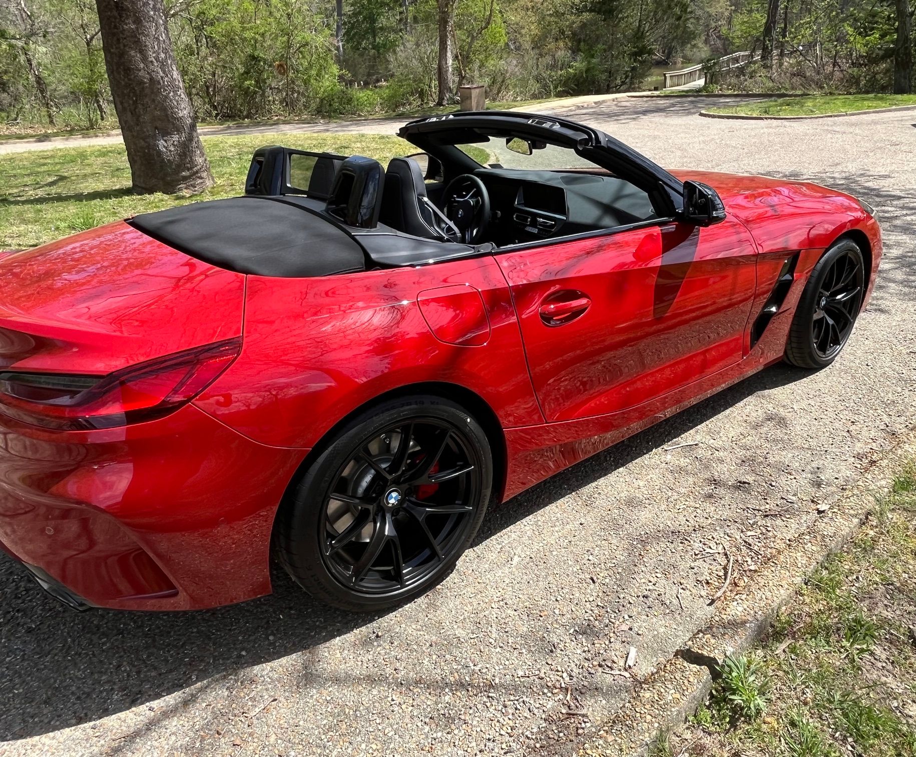 Red BMW G29 Z4 with 19" VS-5RS Apex wheels in Satin Black