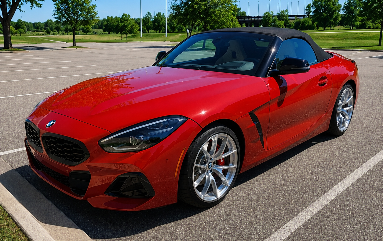 Red BMW Z4 - VS-5RS in Brushed Clear