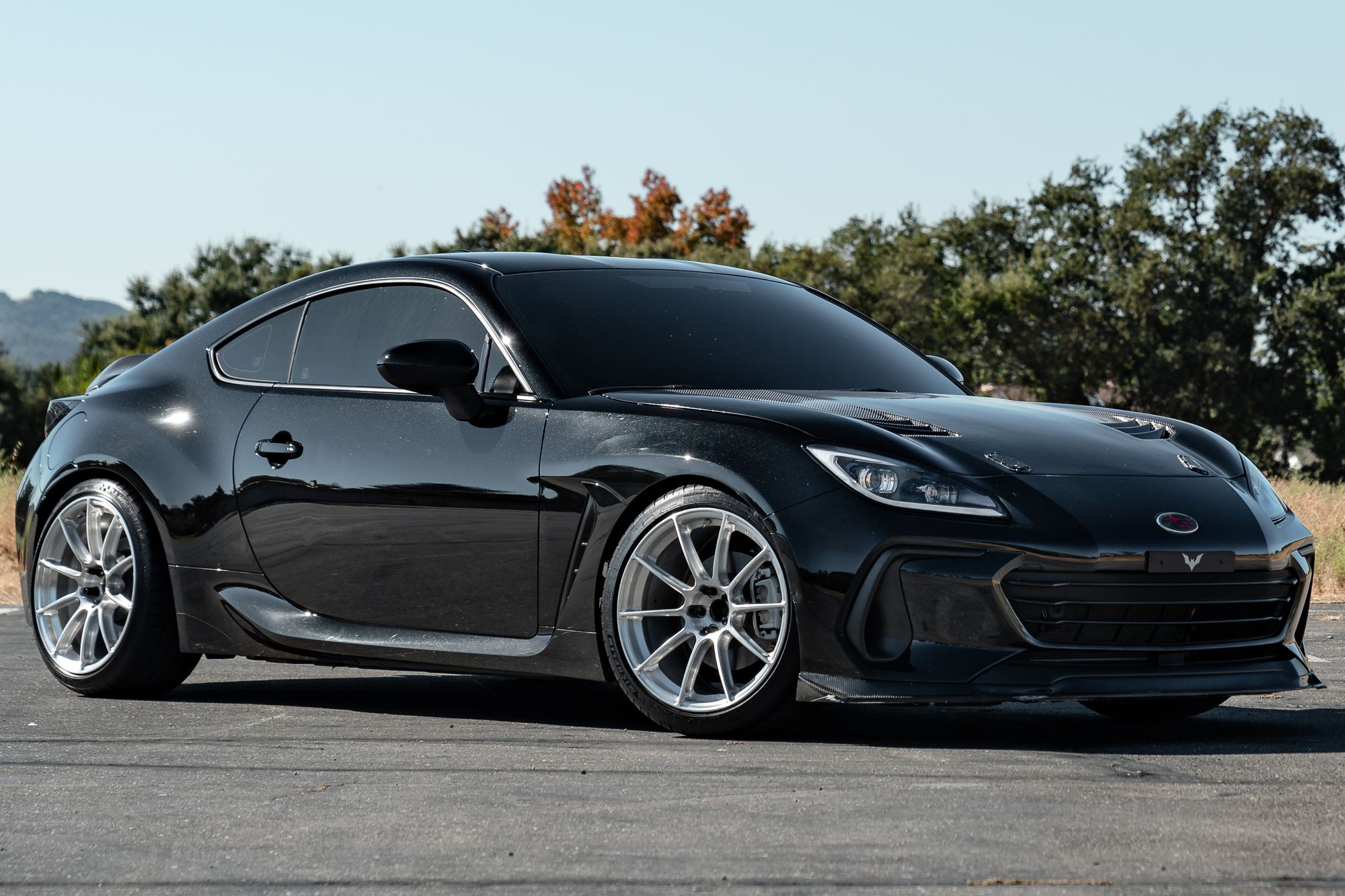 Black Subaru ZD8 / Gen 2 BRZ with 18" SM-10RS Apex wheels in Brushed Clear