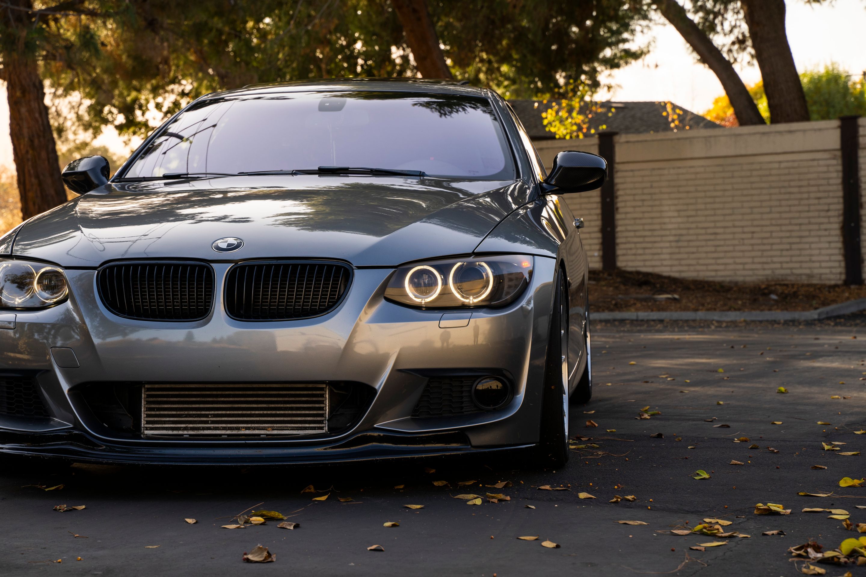 Grey BMW E92 Coupe 3 Series with 17" EC-7R Apex wheels in Brushed Clear