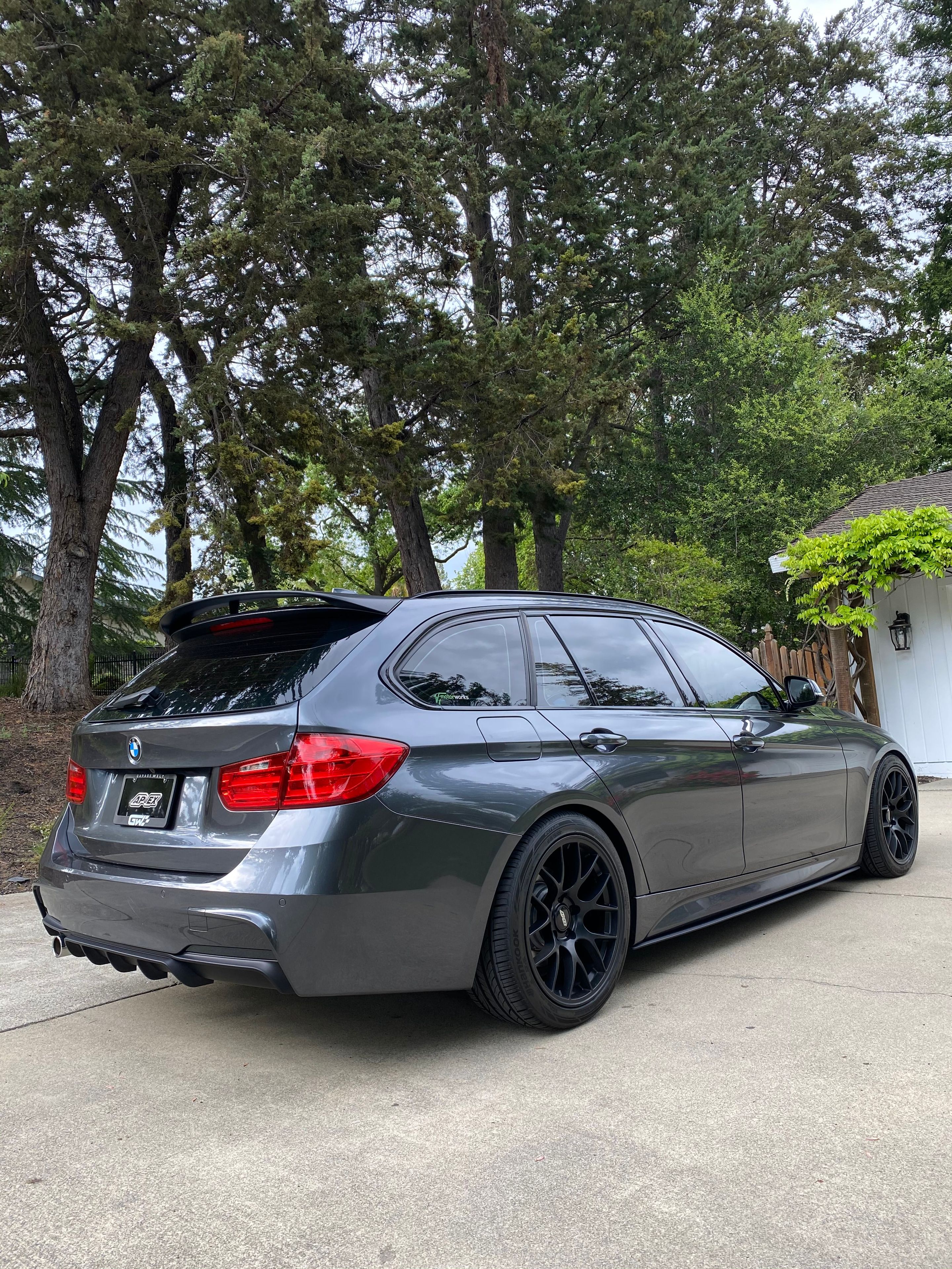 Grey BMW F31 Wagon 3 Series with 18" EC-7 Apex wheels in Satin Black