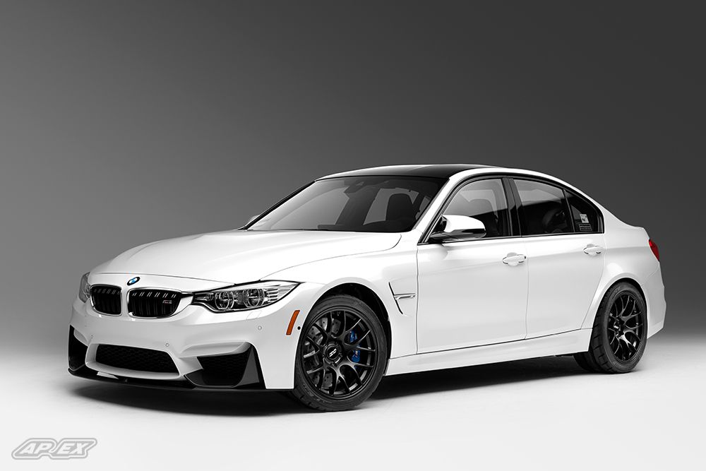 White BMW F80 M3 with 18" EC-7 Apex wheels in Satin Black