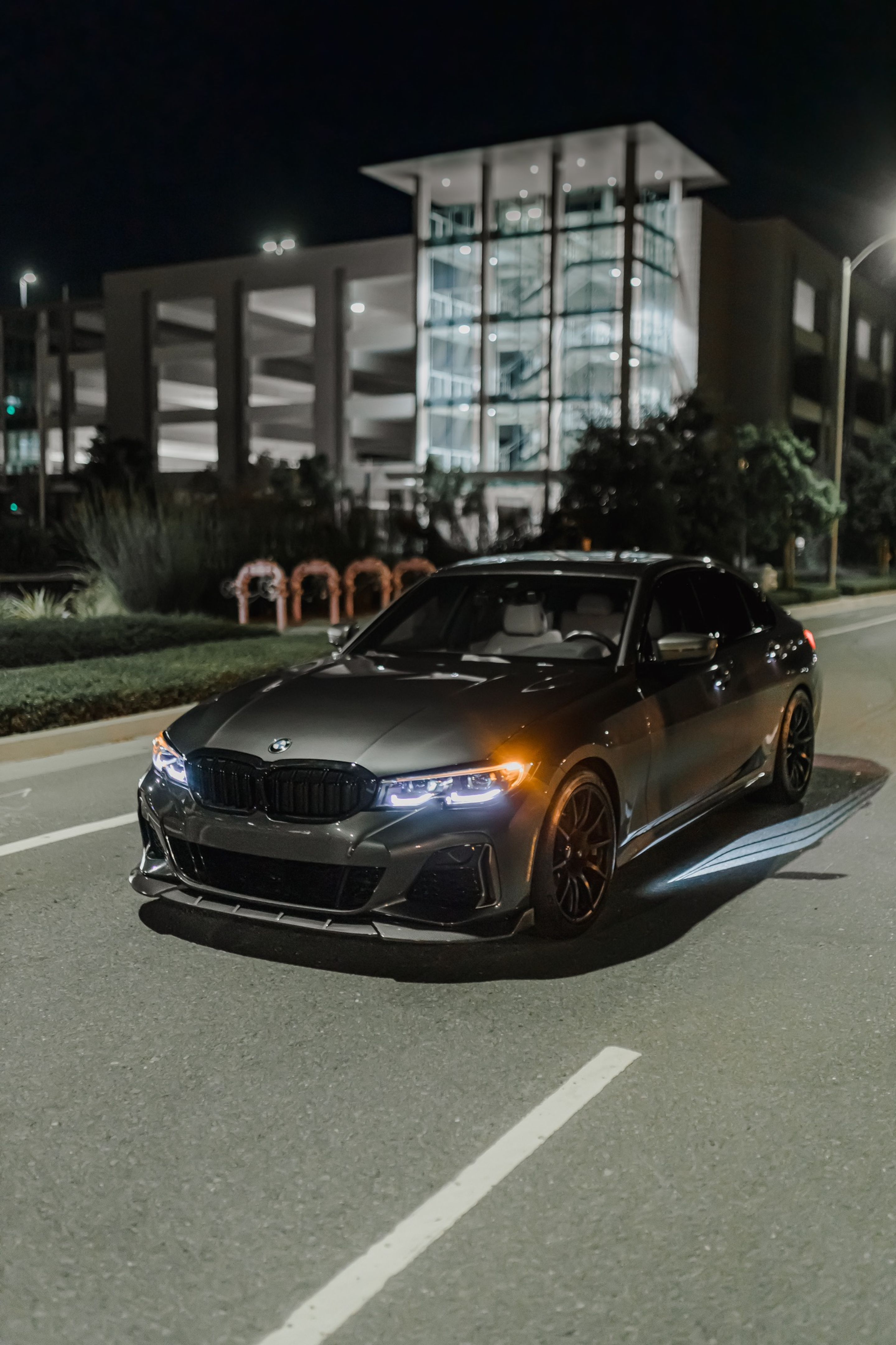 Grey BMW G20 Sedan 3 Series with 19" SM-10 Apex wheels in Satin Black