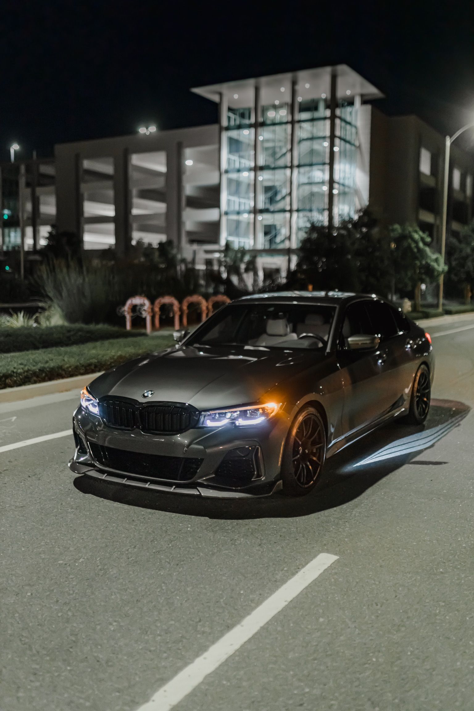 Grey BMW G20 Sedan 3 Series with 19" SM-10 Apex wheels in Satin Black
