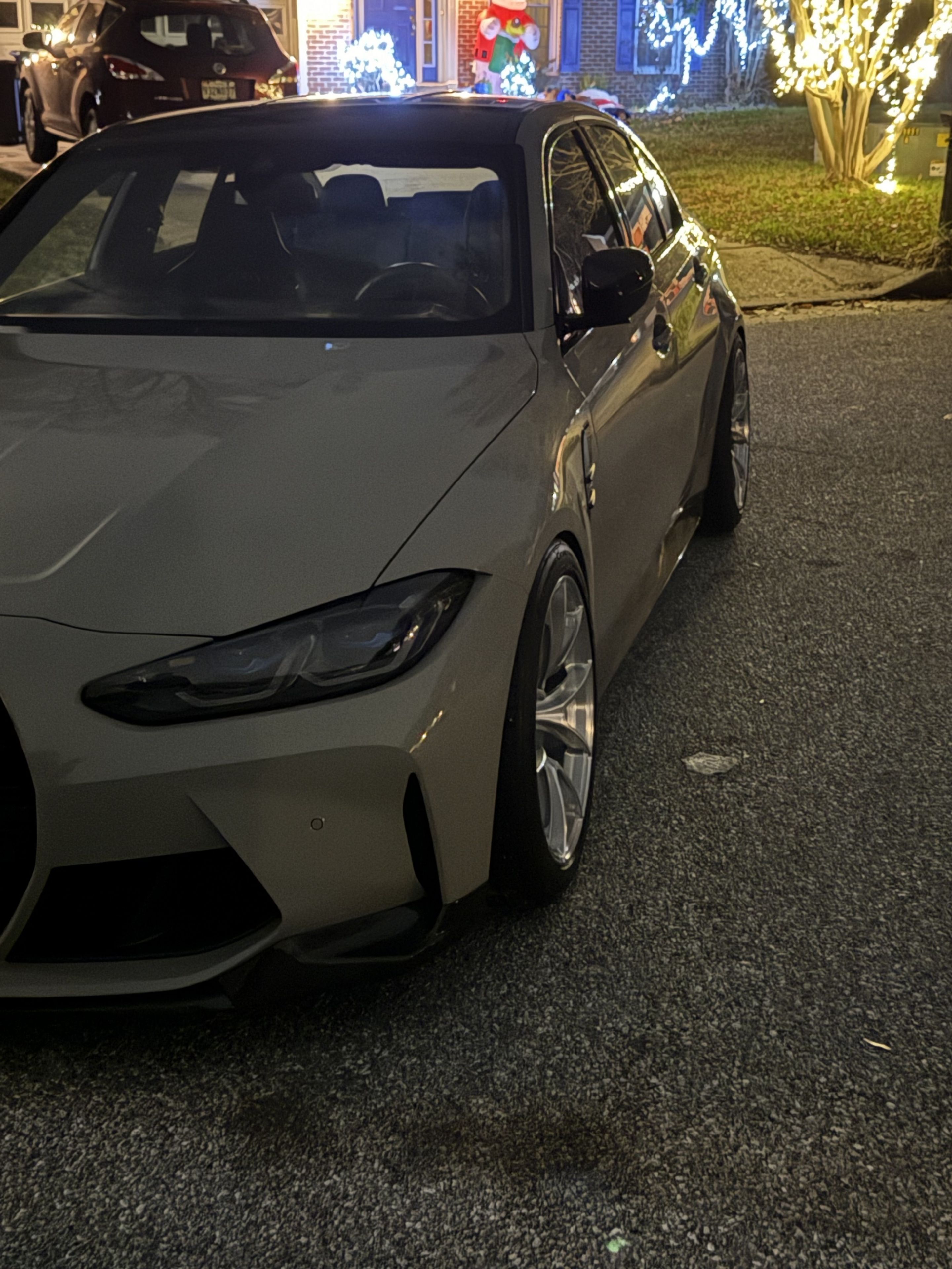 Grey BMW G80 M3 with 19" VS-5RS Apex wheels in Brushed Clear