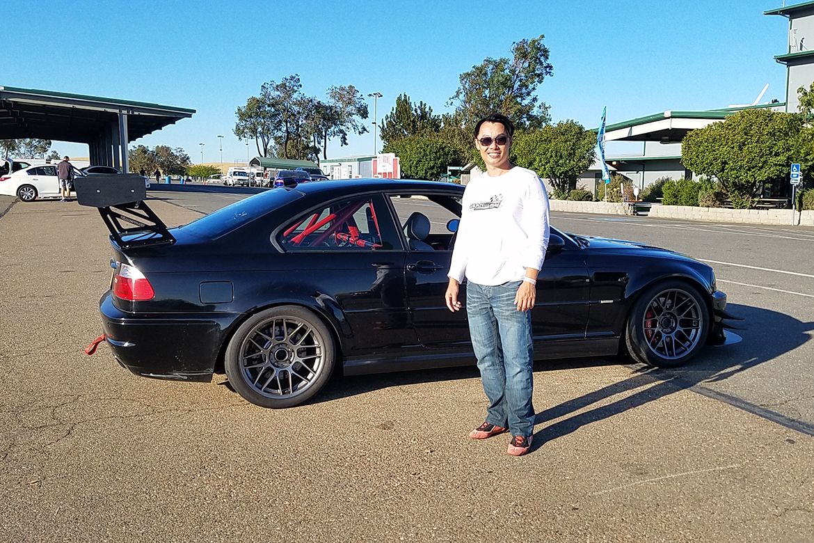 Black BMW E46 M3 with 18" ARC-8 Apex wheels in Anthracite