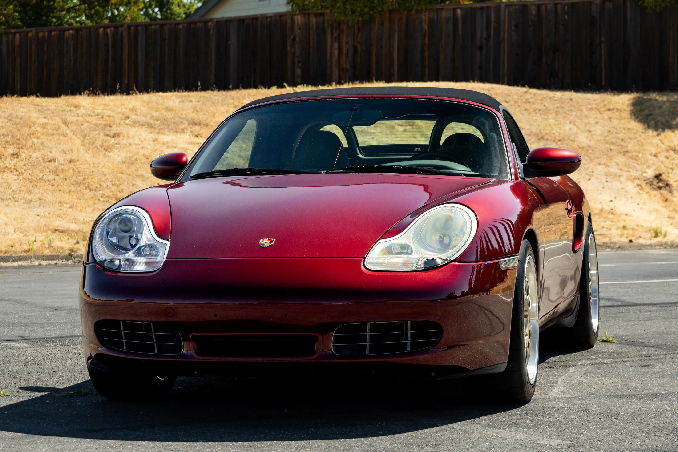 Red Porsche 986 Boxster with 18" ML-10RT Apex wheels in Machined Lip Gloss Motorsport Gold