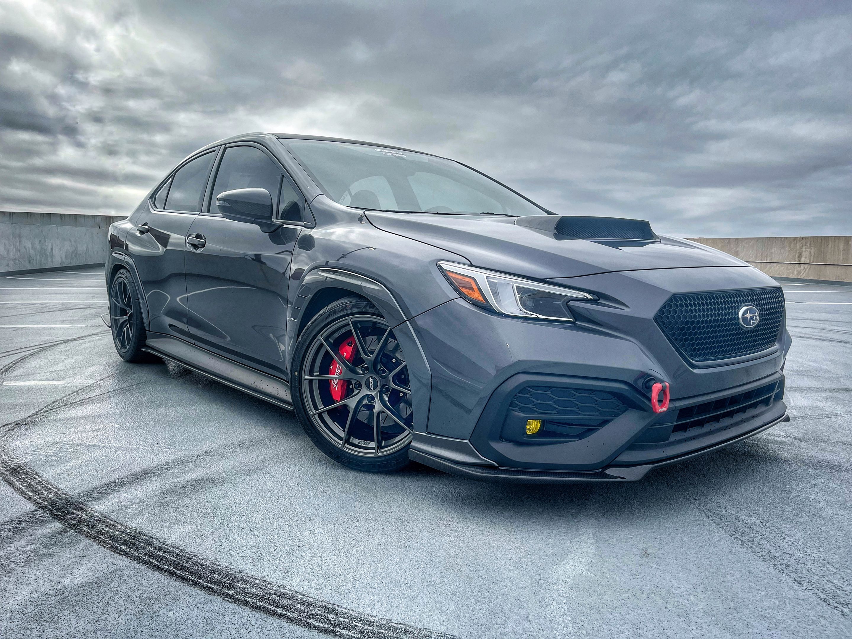 Grey Subaru VB WRX with 18" VS-5RS Apex wheels in Anthracite