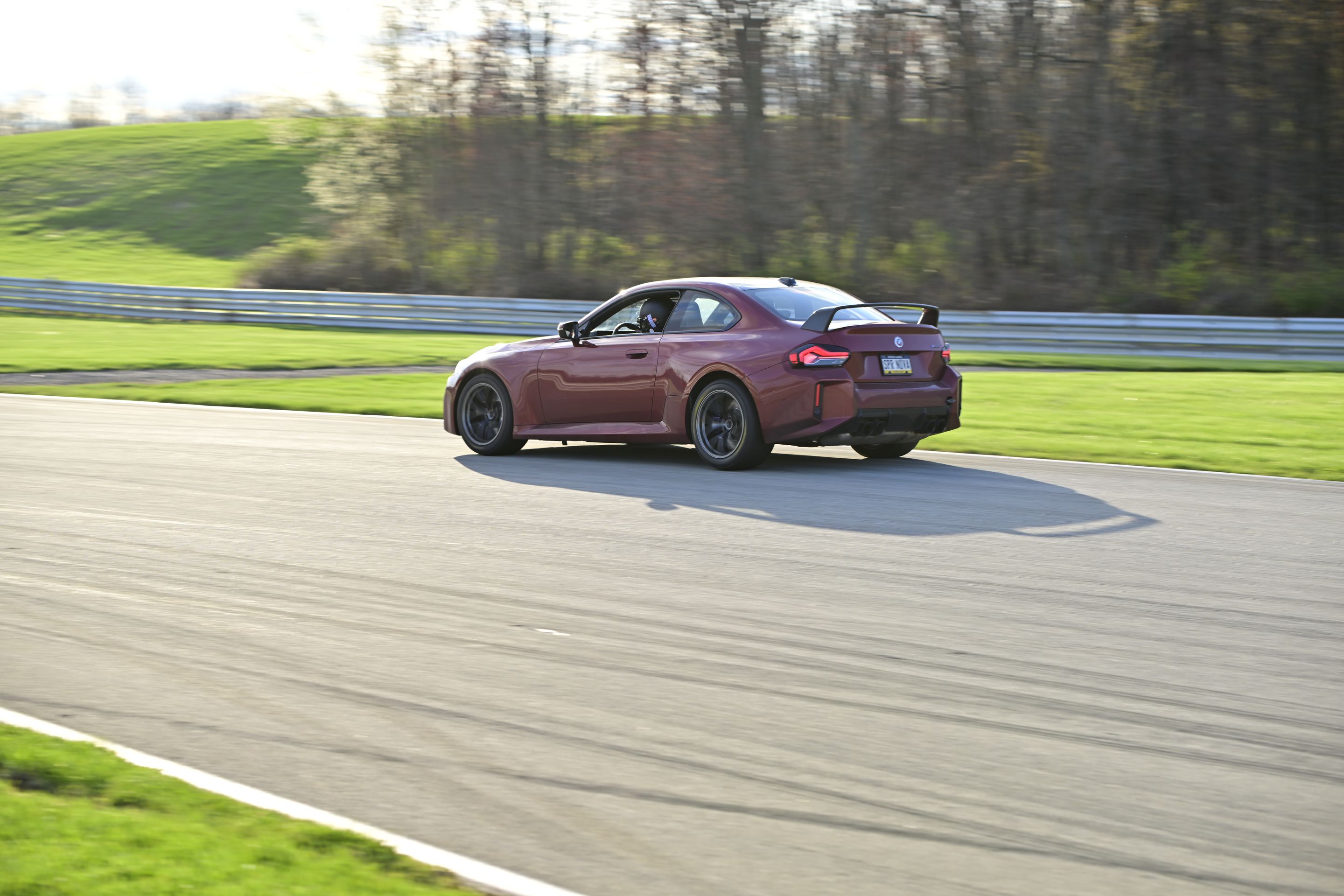 Red BMW G87 M2 with 18" VS-5RS Apex wheels in Anthracite