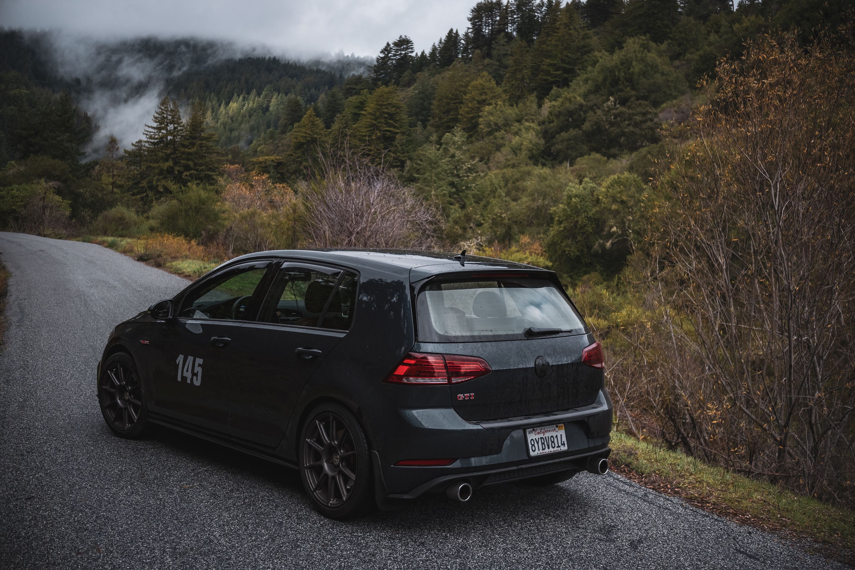 Black VW MK7 GTI with 17" SM-10 Apex wheels in Anthracite