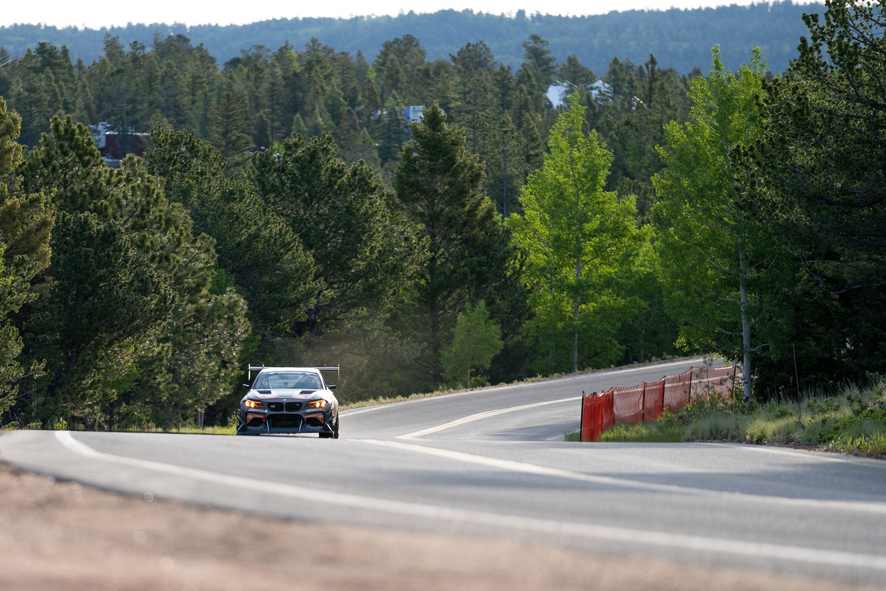 Grey BMW F87 M2 with 18" FL-5 Apex wheels in Satin Black