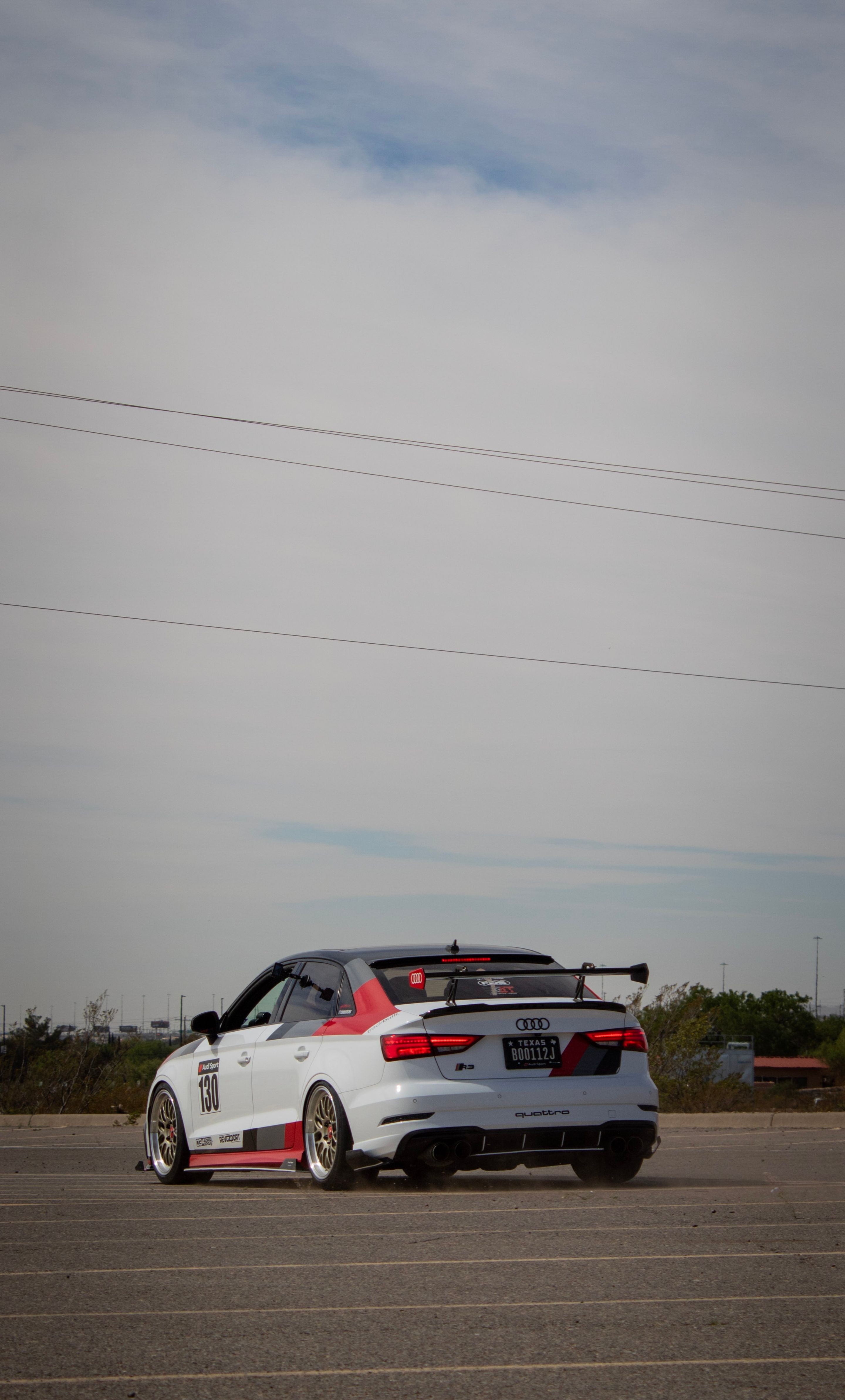 Race Livery Audi 8V A3 with 18" ML-10RT Apex wheels in Machined Lip Gloss Motorsport Gold