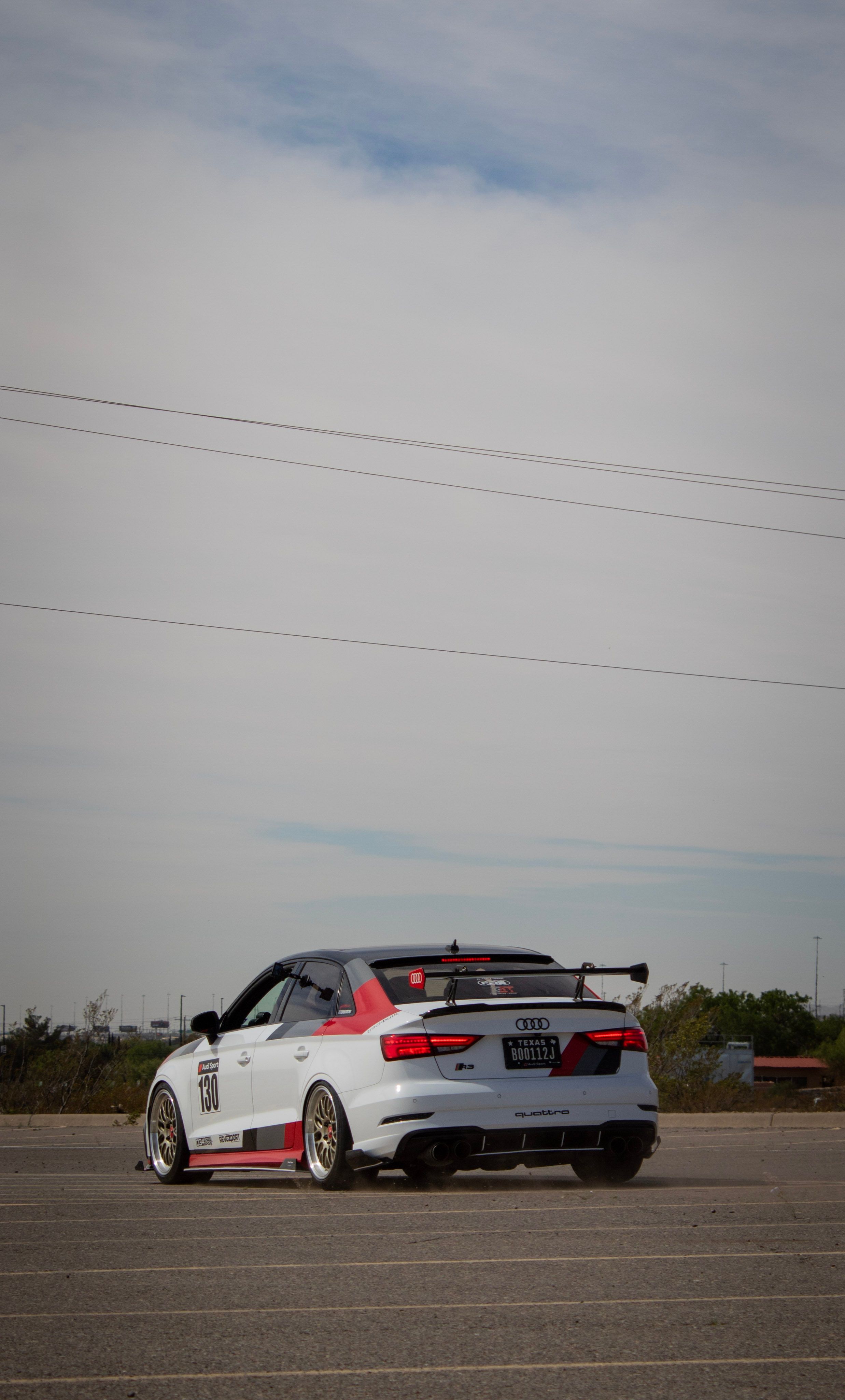 Race Livery Audi 8V A3 with 18" ML-10RT Apex wheels in Machined Lip Gloss Motorsport Gold