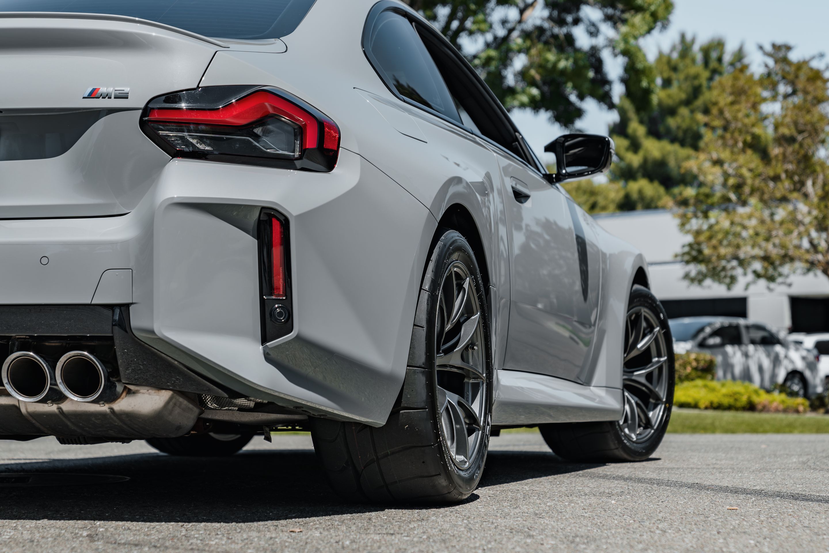 Grey BMW G87 M2 with 18" VS-5RS Apex wheels in Anthracite