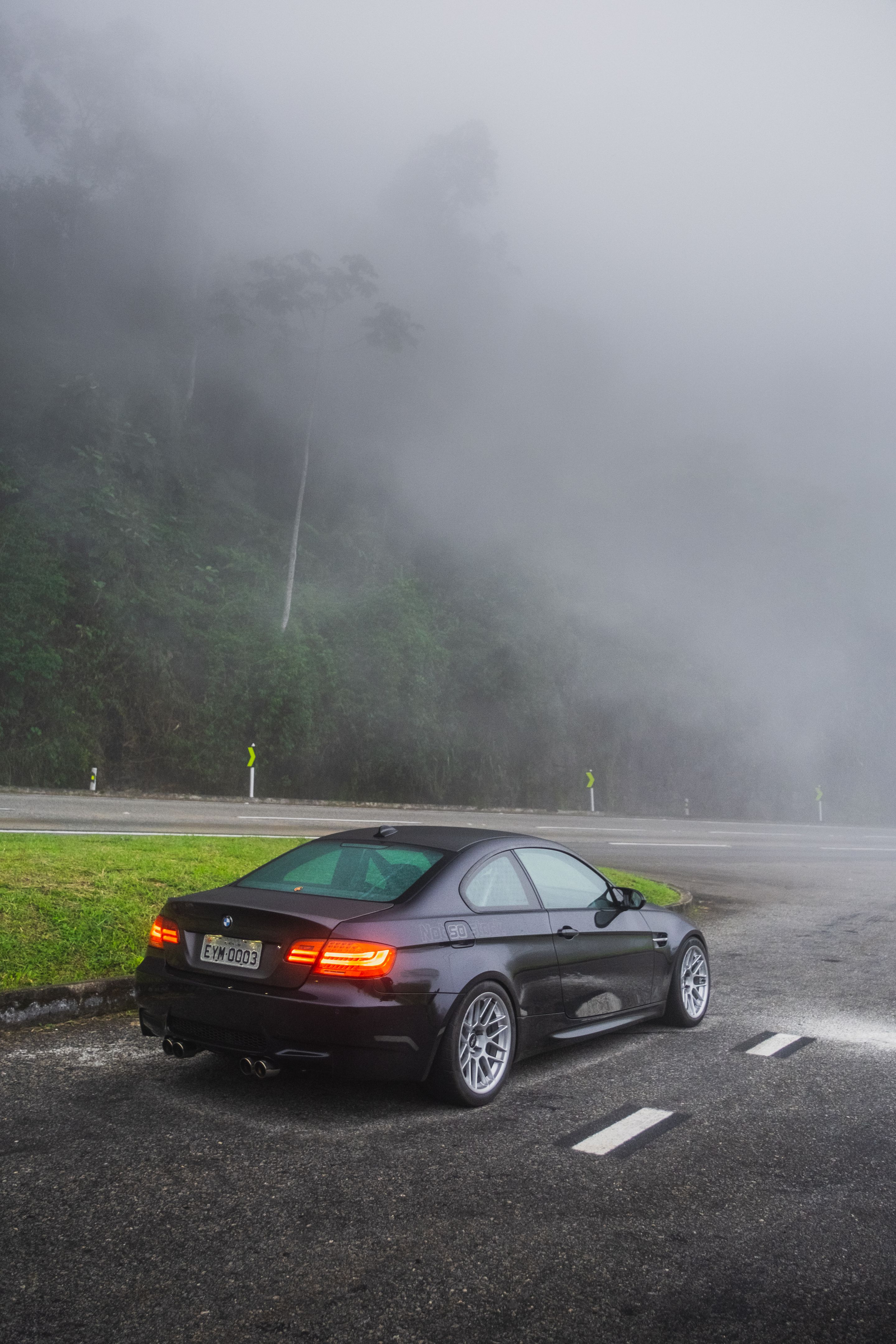 Black BMW E92 Coupe M3 with 18" ARC-8 Apex wheels in Hyper Silver