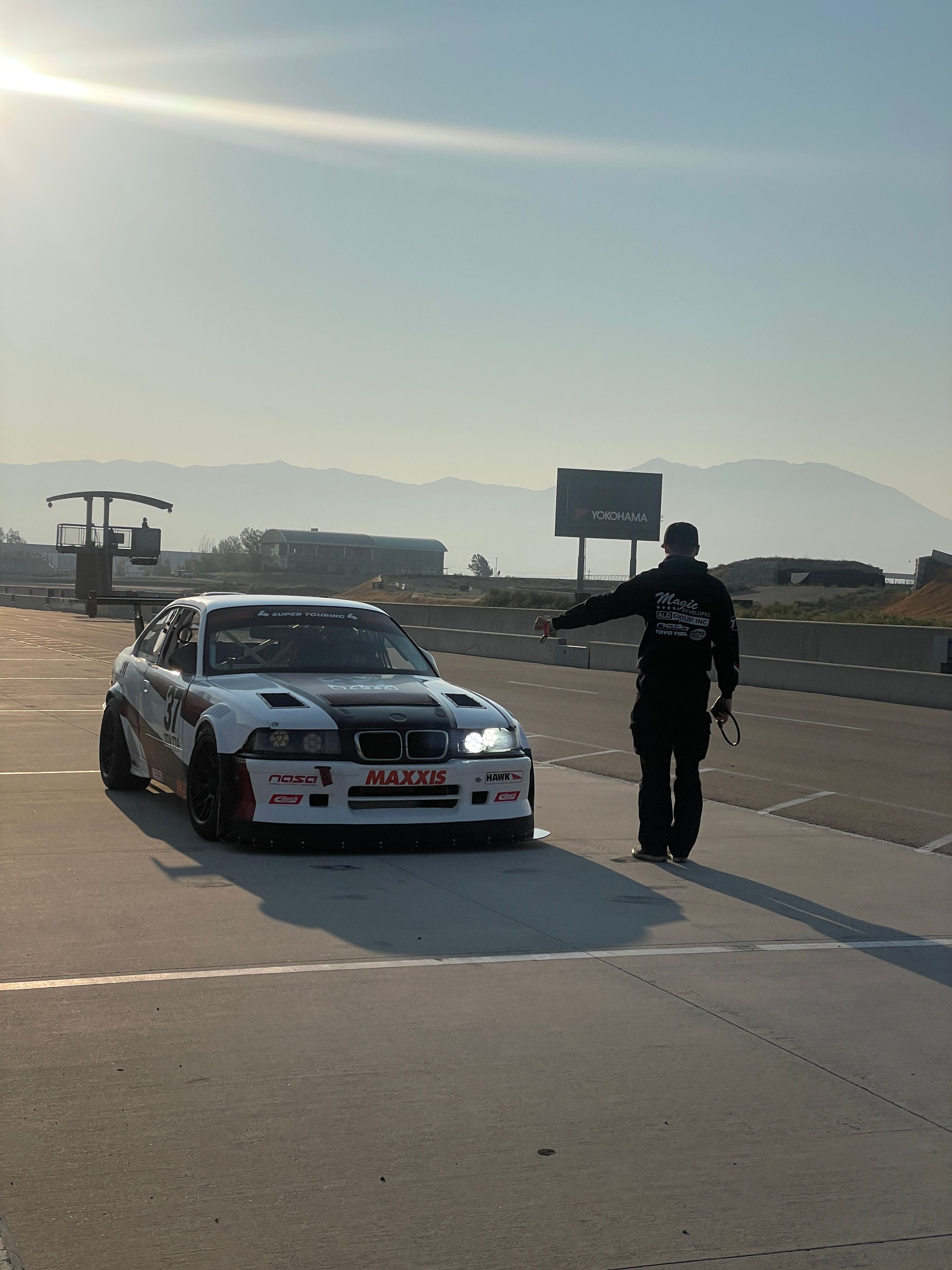 Multicolor BMW E36 3 Series with 17" ARC-8 Apex wheels in Satin Black