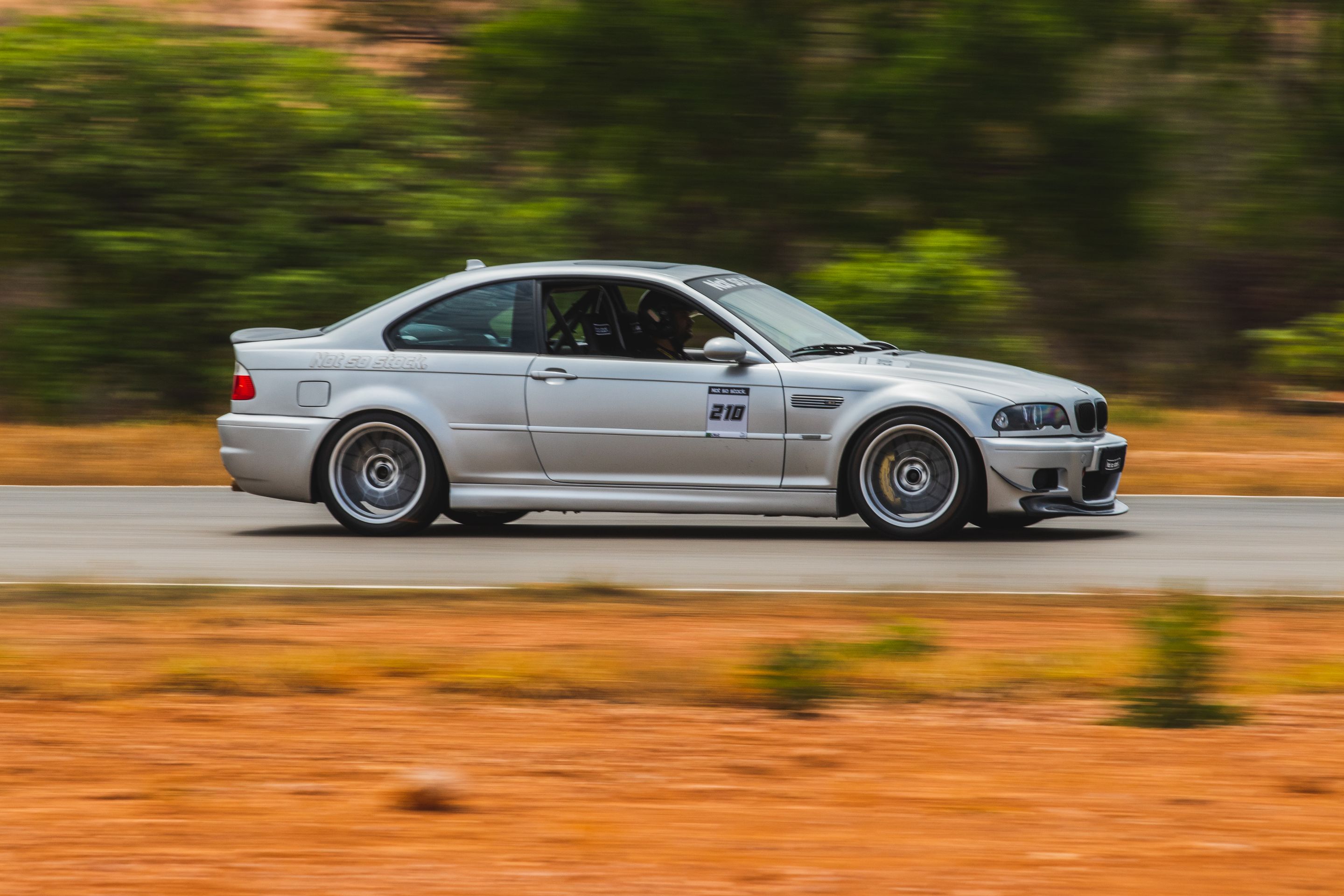 Grey BMW F87 M2 with 18" EC-7 Apex wheels in Race Silver