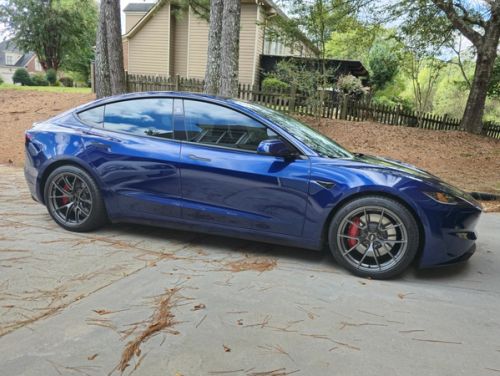 Blue Tesla Model 3 - VS-5RS in Anthracite