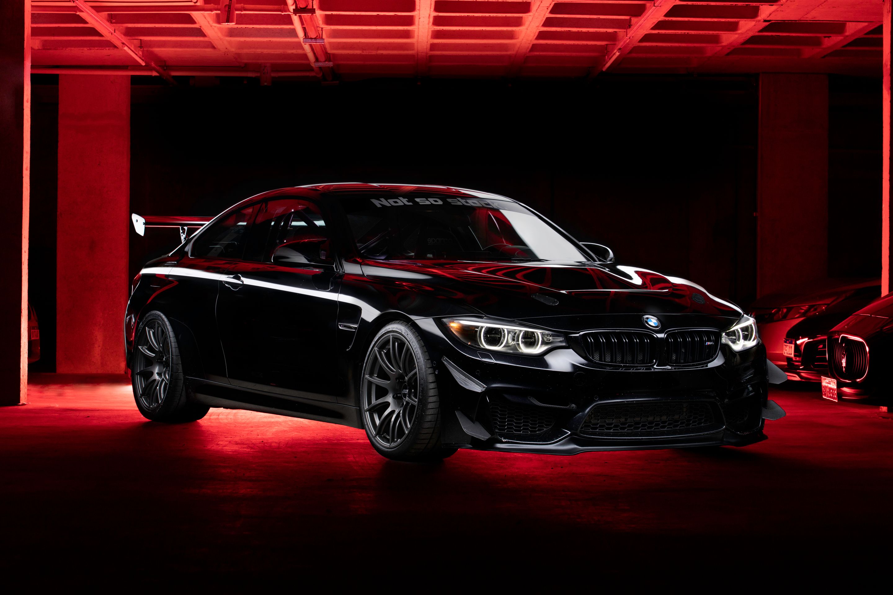 Black BMW F82 Coupe M4 with 19" SM-10 Apex wheels in Anthracite