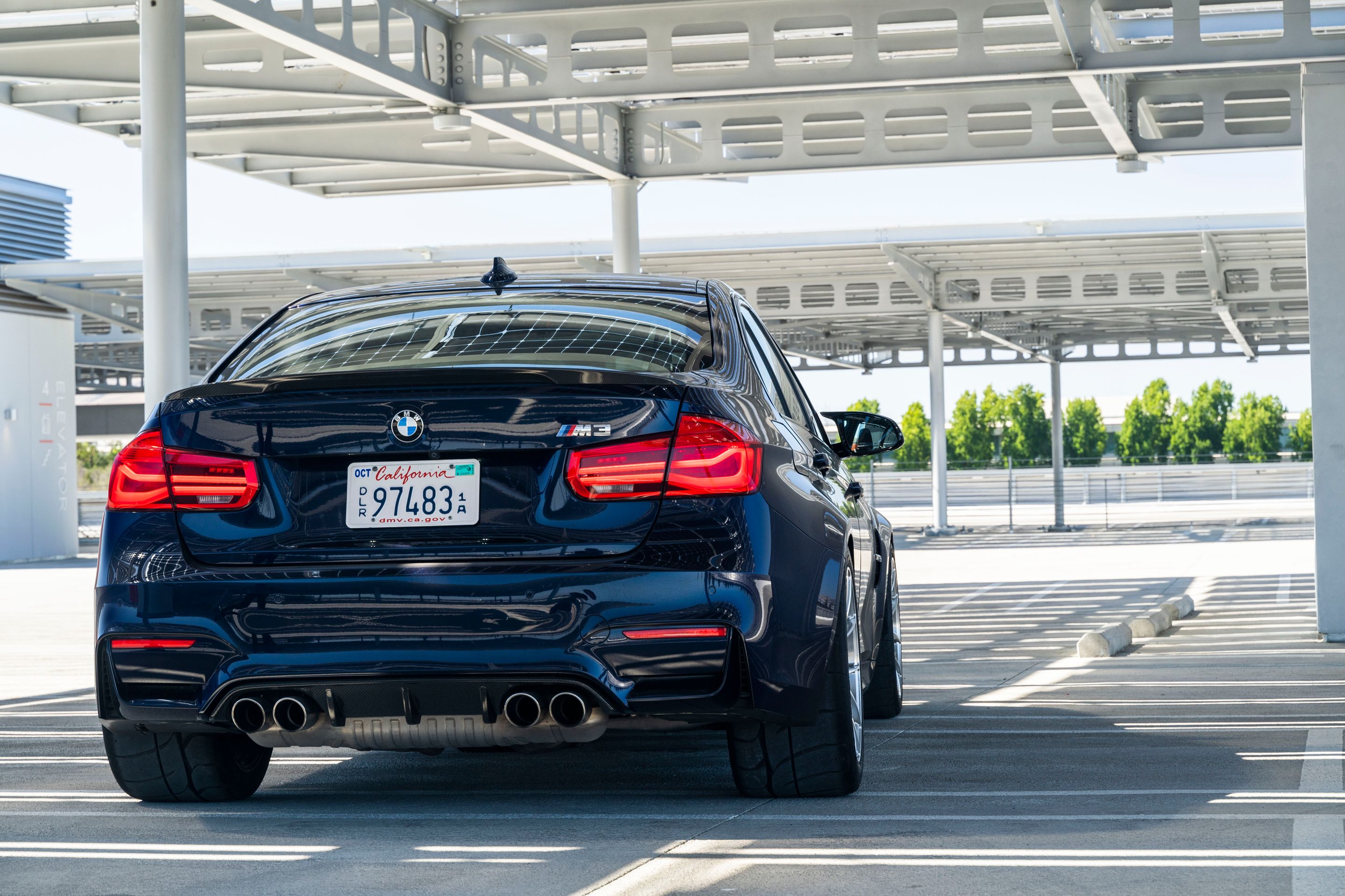 Blue BMW F80 M3 with 18" VS-5RS Apex wheels in Brushed Clear