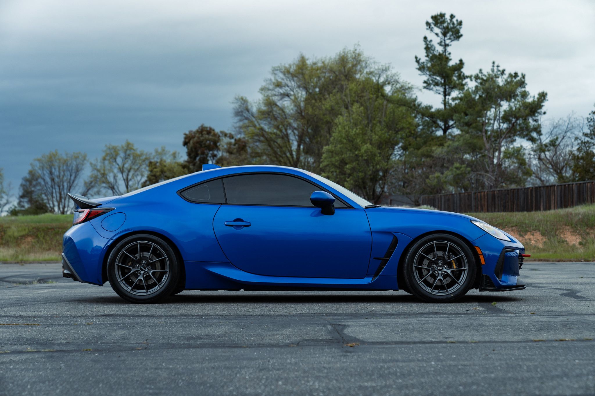 Blue Subaru ZD8 / Gen 2 BRZ with 17" VS-5RS Apex wheels in Anthracite