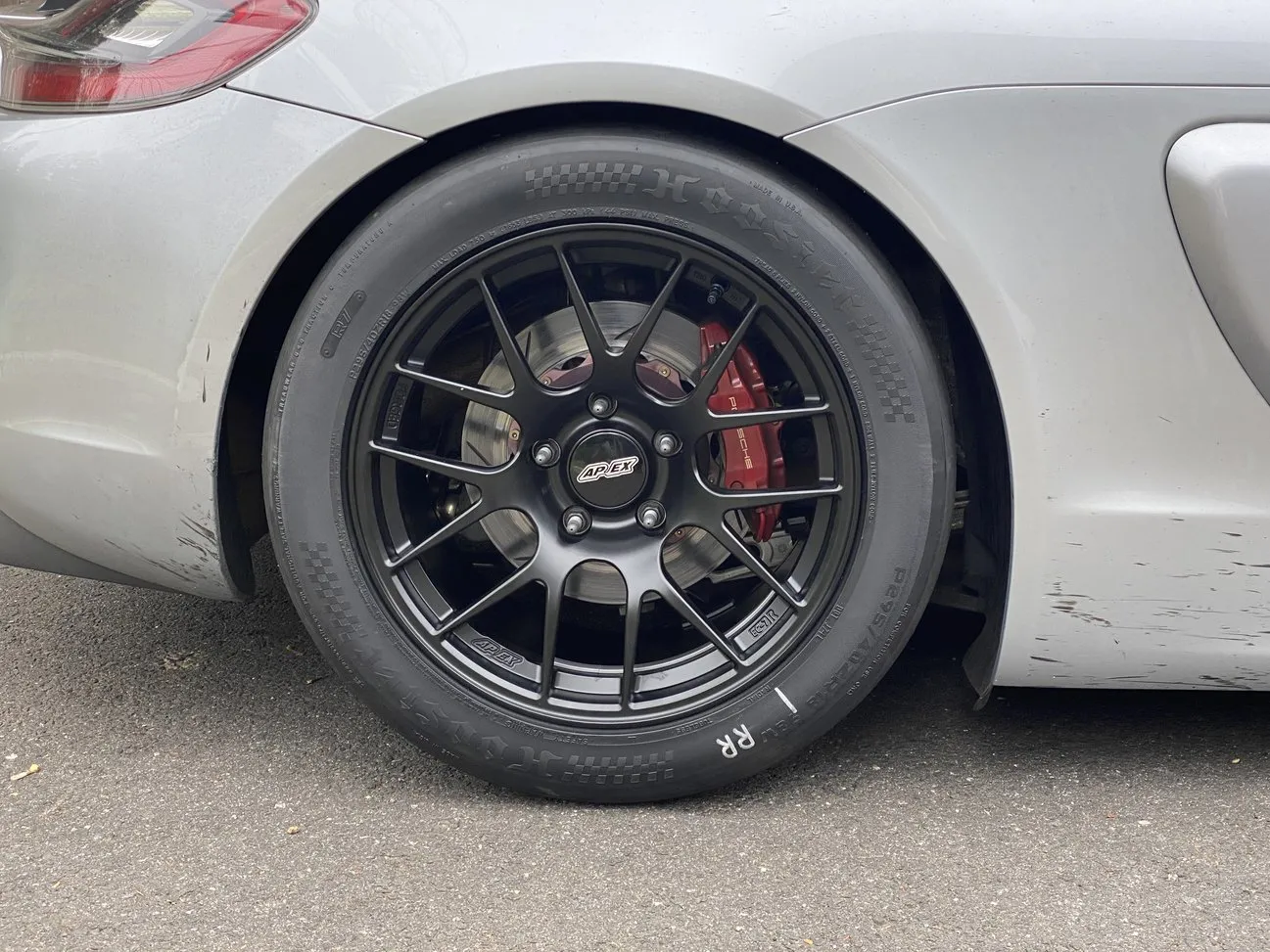 Black 7r Rims Porsche 981 Cayman S with 18