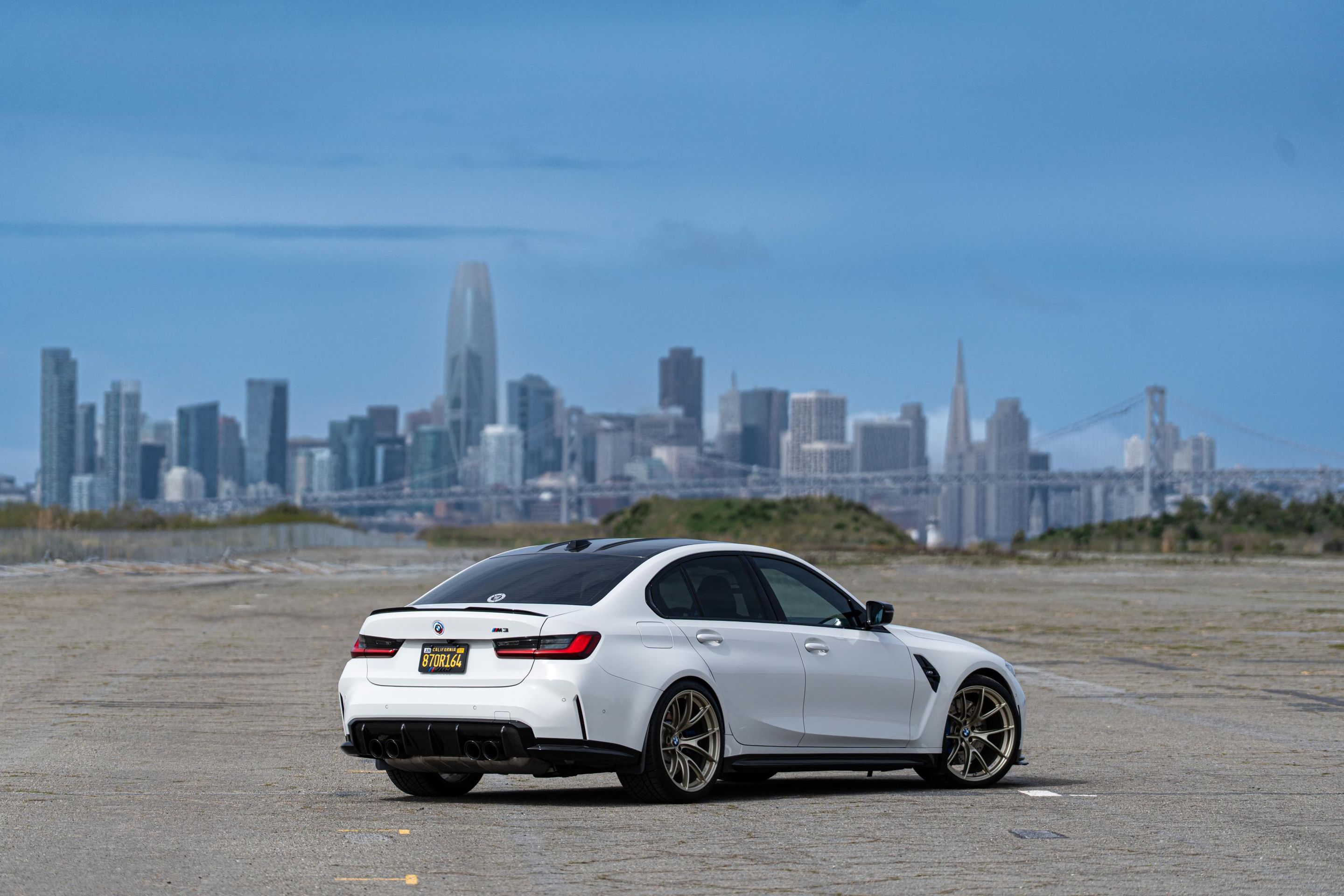 White BMW G80 M3 with 20" VS-5RS Apex wheels in Motorsport Gold
