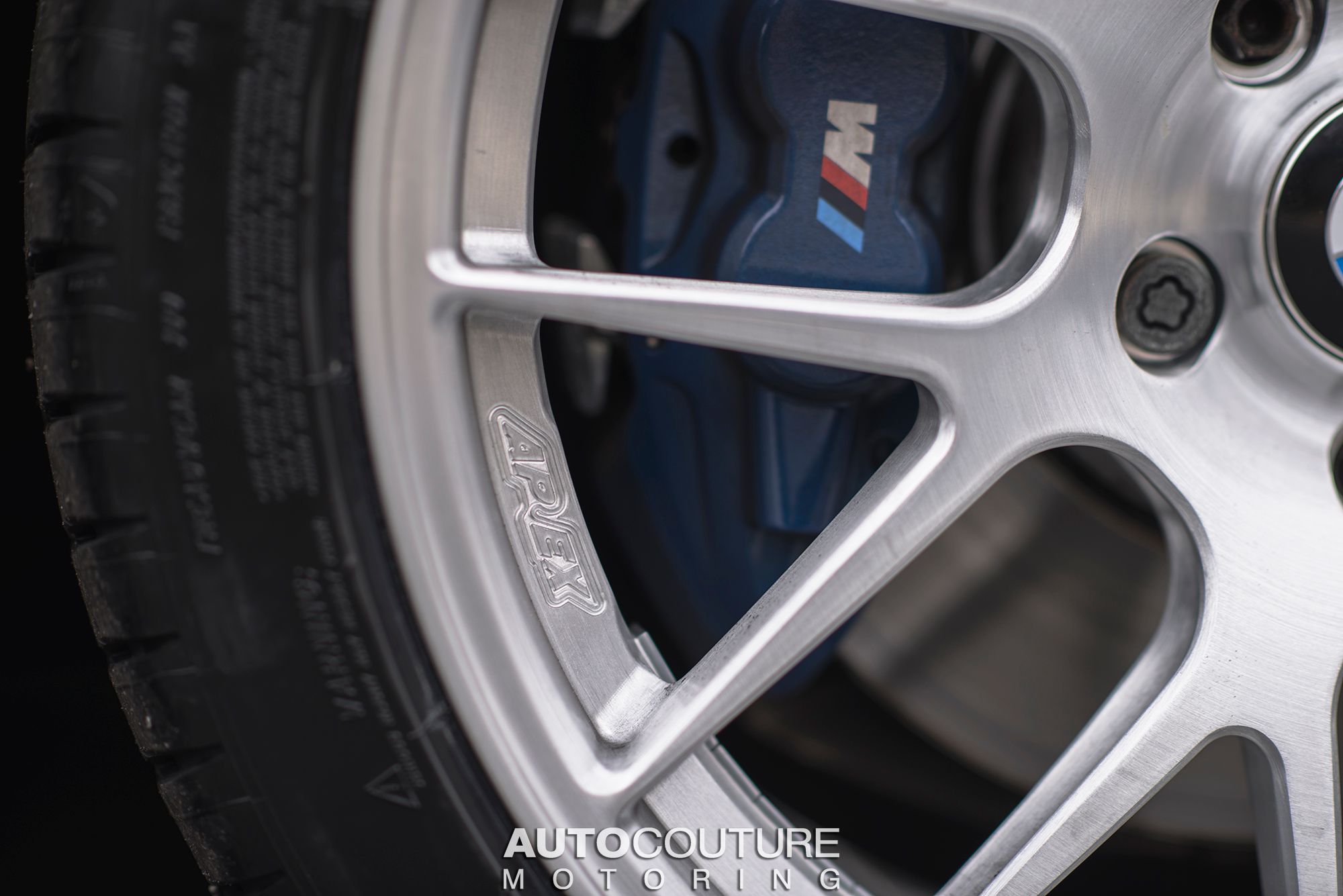 Black BMW F22 Coupe 2 Series with 18" EC-7R Apex wheels in Brushed Clear