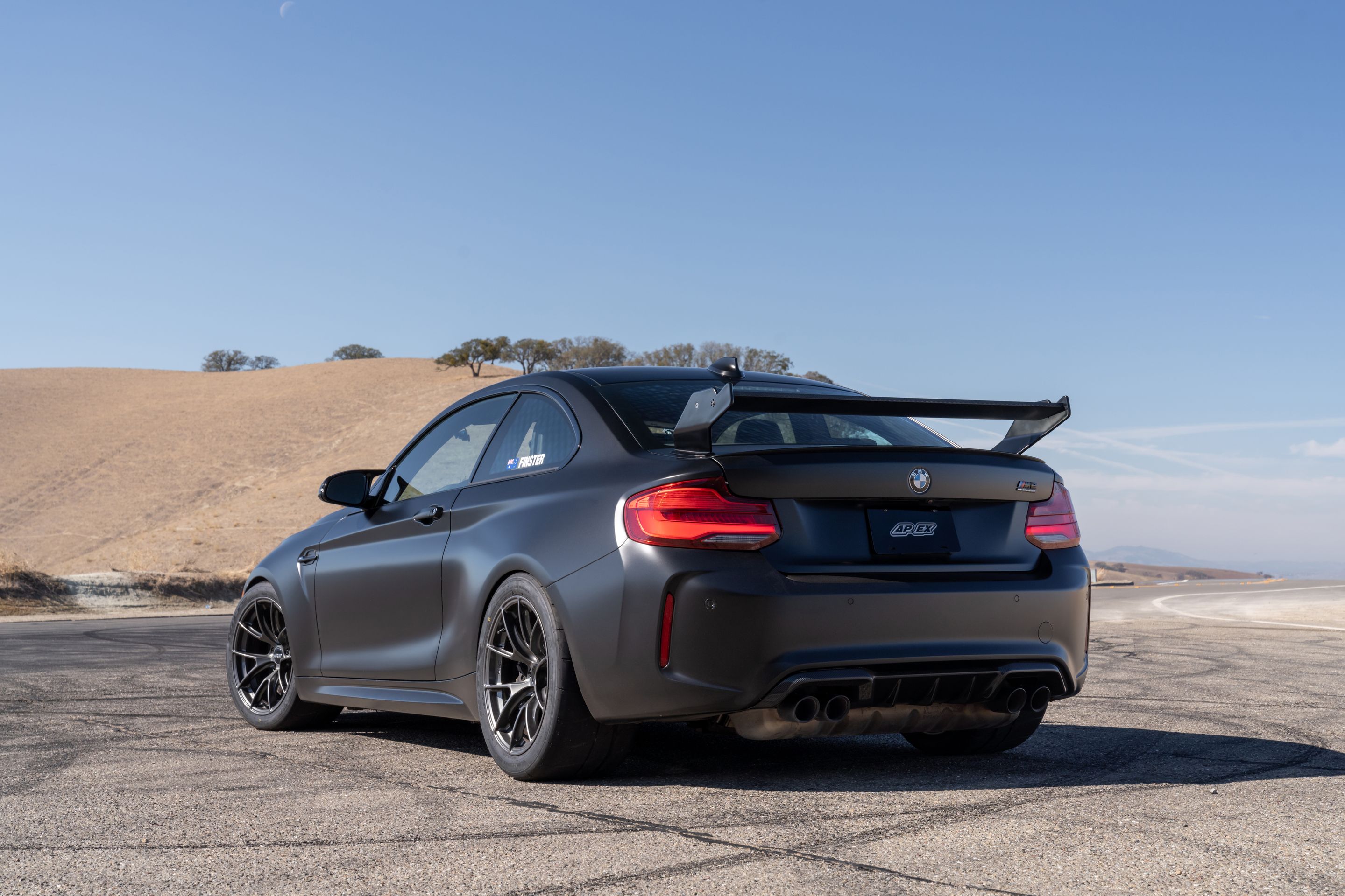 Black BMW F87 M2 with 18" VS-5RS Apex wheels in Anthracite