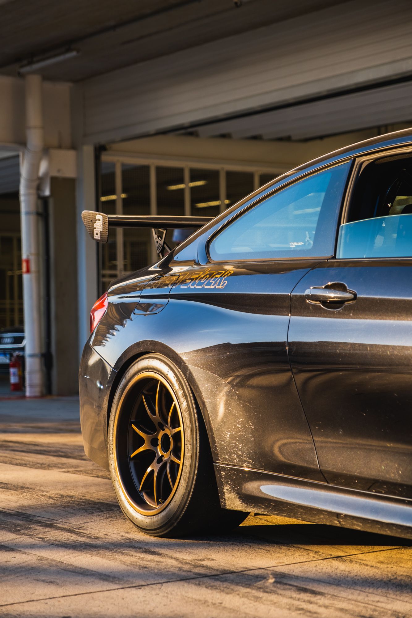 Black BMW F82 Coupe M4 with 18" FL-5 Apex wheels in Custom Finish