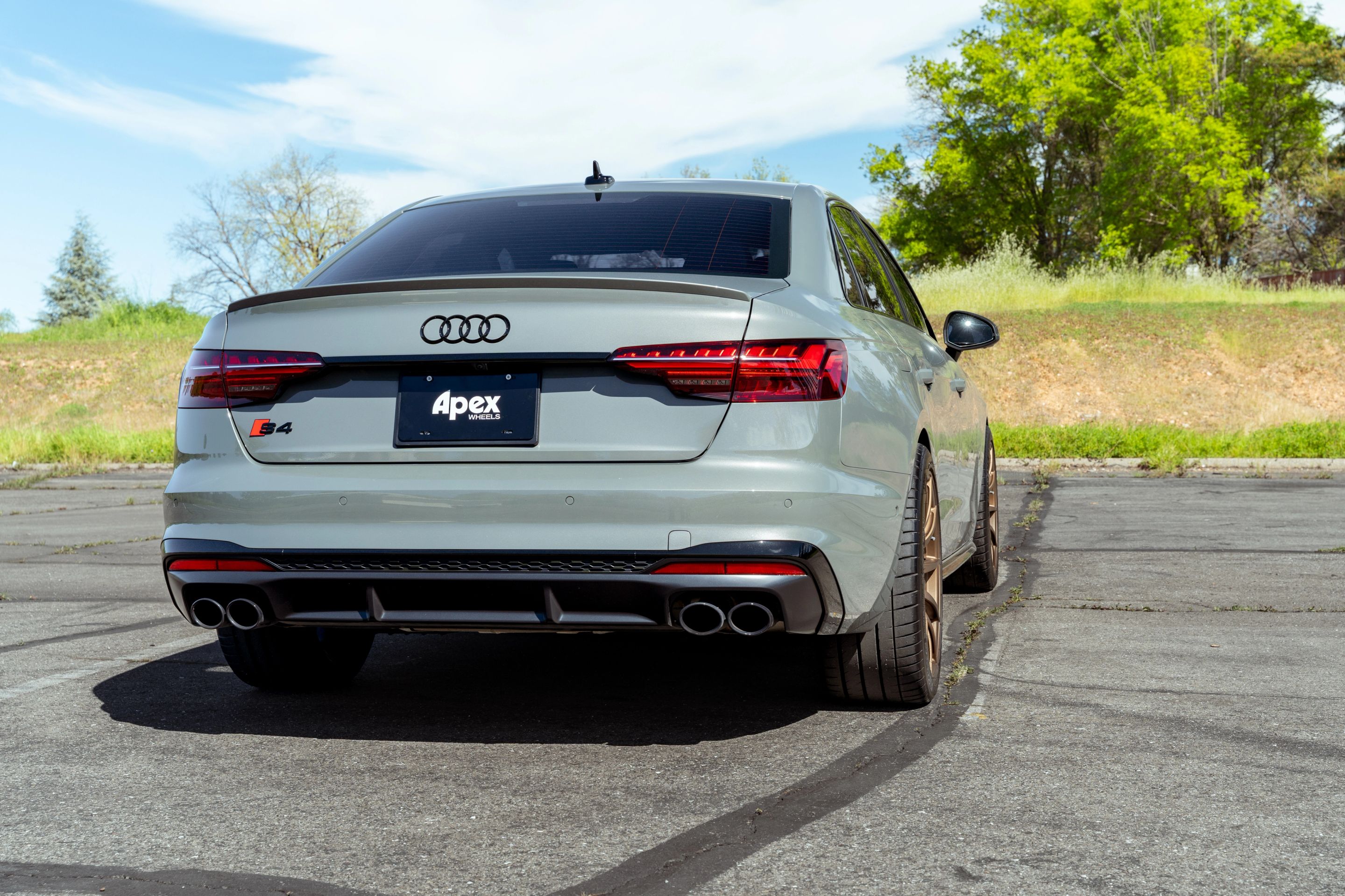 Grey Audi B9 S4 with 19" SM-10 Apex wheels in Satin Bronze