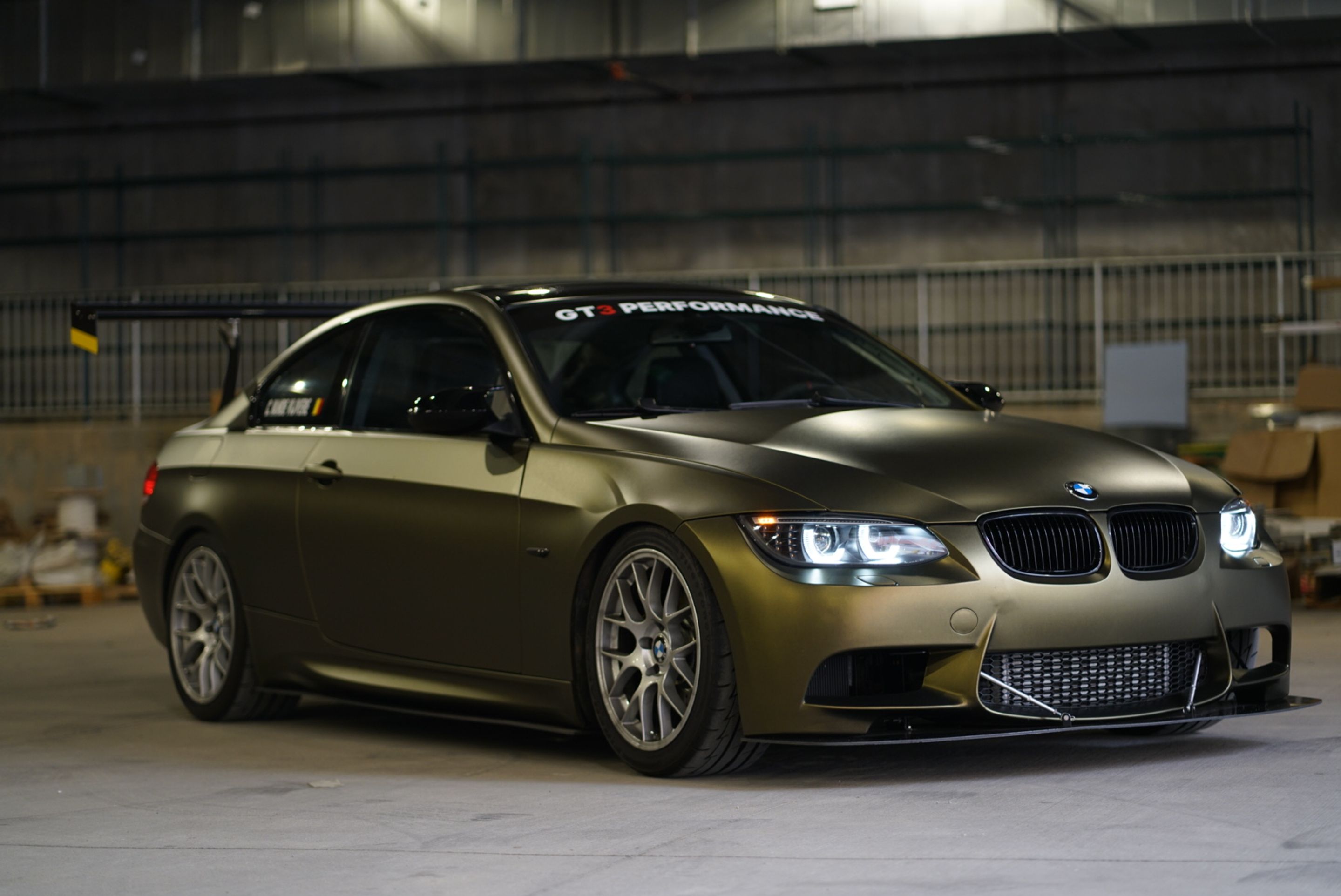 Brown BMW E92 Coupe 3 Series with 18" EC-7 Apex wheels in Race Silver