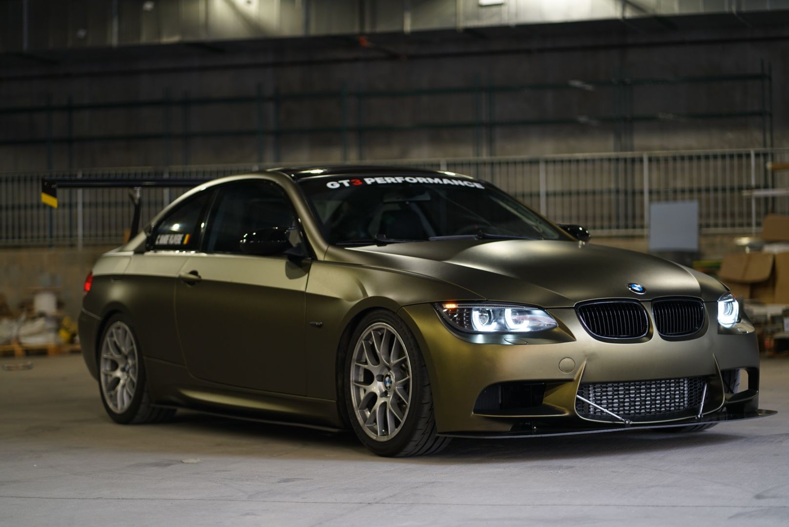 Brown BMW E92 Coupe 3 Series with 18" EC-7 Apex wheels in Race Silver