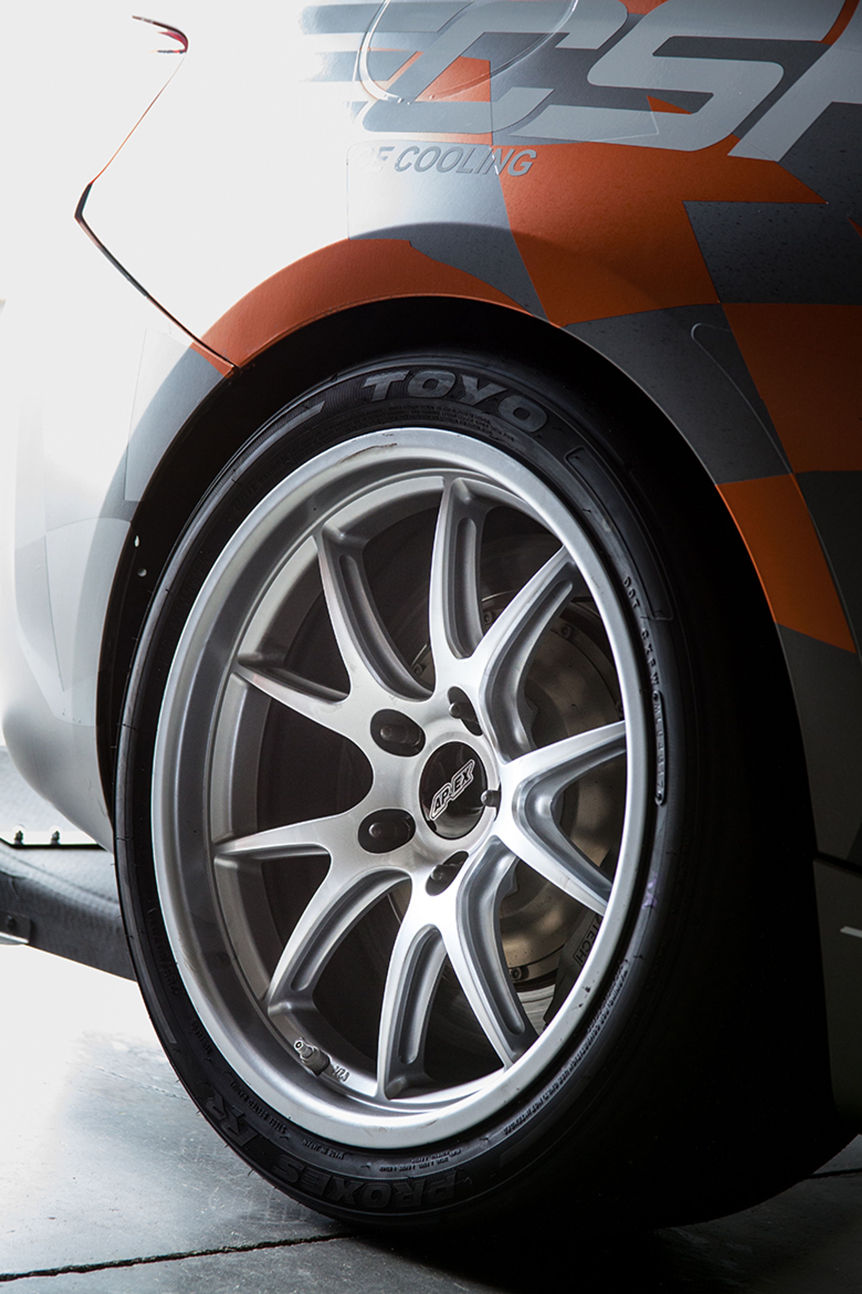 Grey BMW F87 M2 with 18" FL-5 Apex wheels in Race Silver