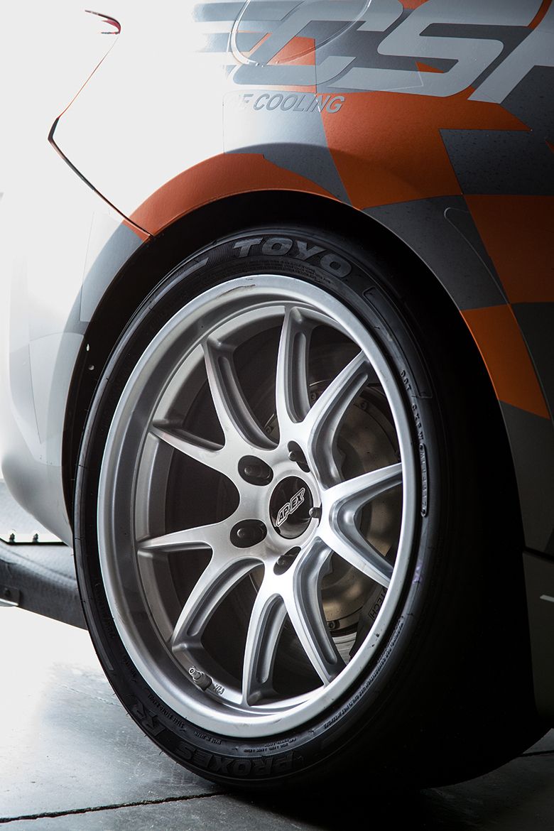 Grey BMW F87 M2 with 18" FL-5 Apex wheels in Race Silver