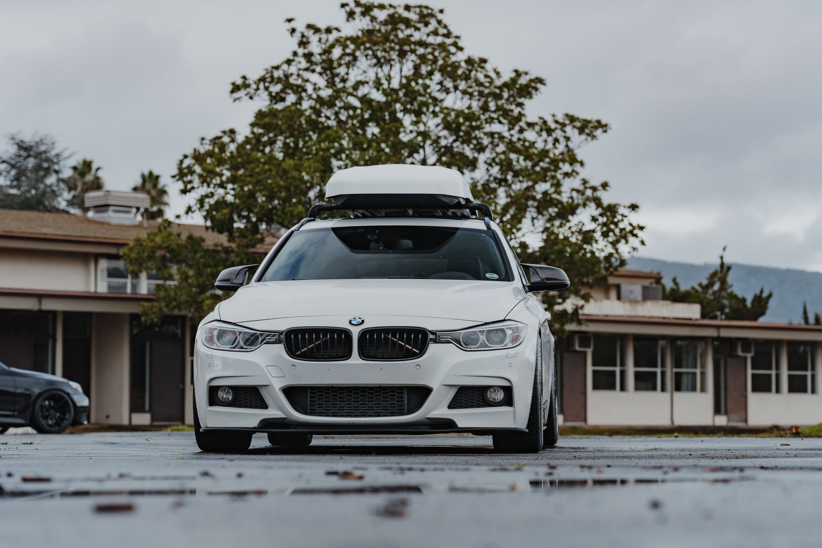 White BMW F31 Wagon 3 Series with 18" EC-7 Apex wheels in Satin Bronze