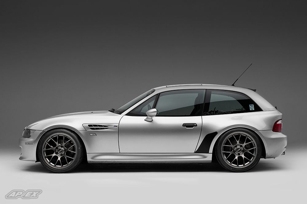 Silver BMW E36/8 Coupe Z3 M with 18" EC-7 Apex wheels in Anthracite