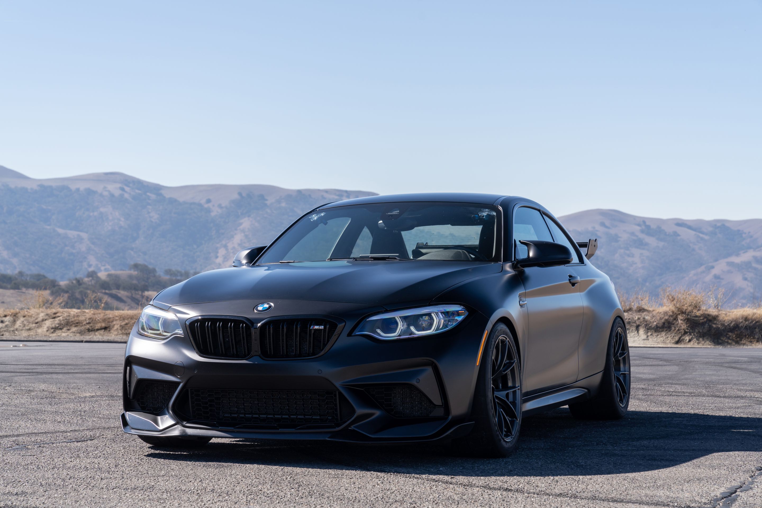 Black BMW F87 M2 with 18" VS-5RS Apex wheels in Anthracite