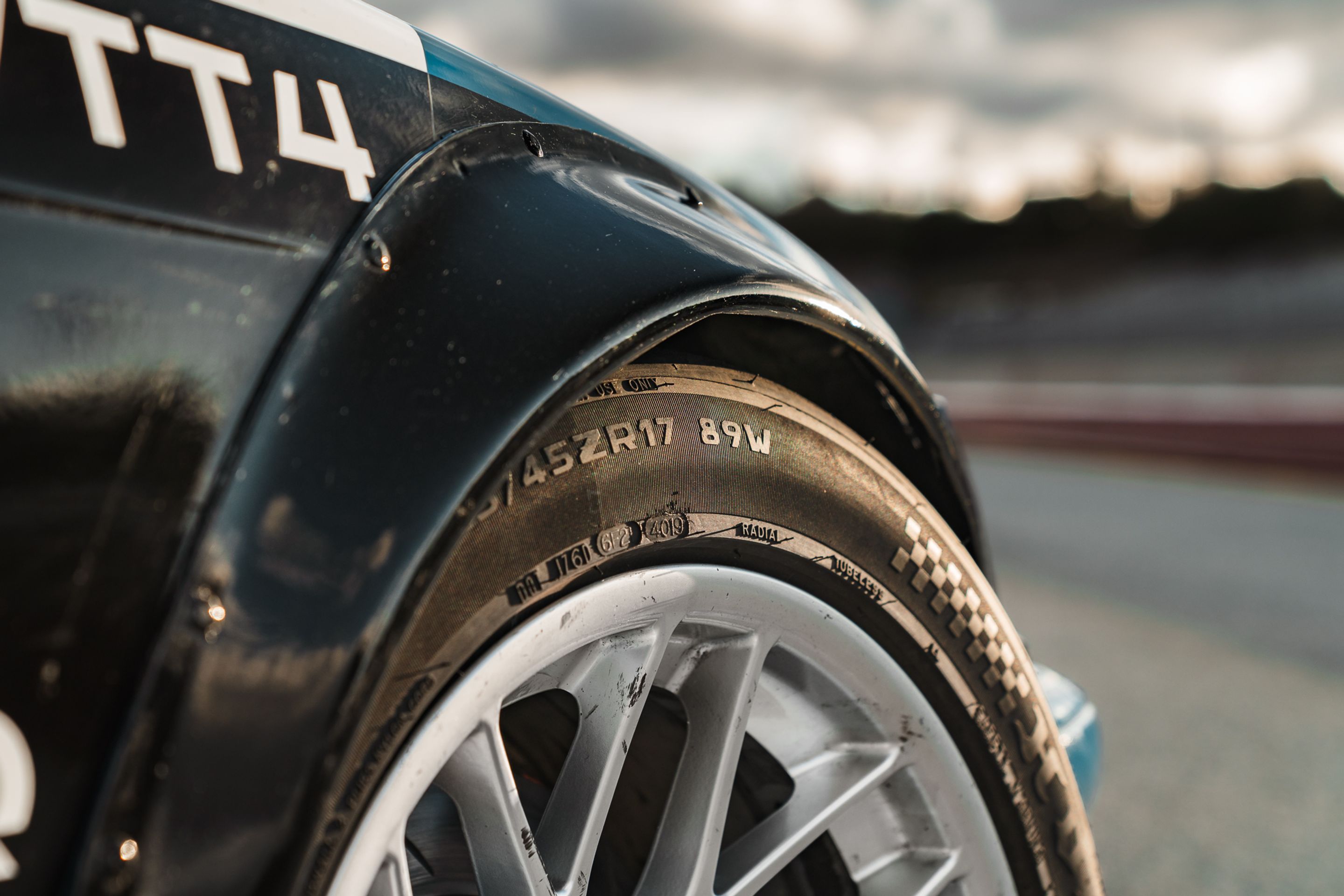 Multicolor BMW E36 3 Series with 17" ARC-8 Apex wheels in Hyper Silver