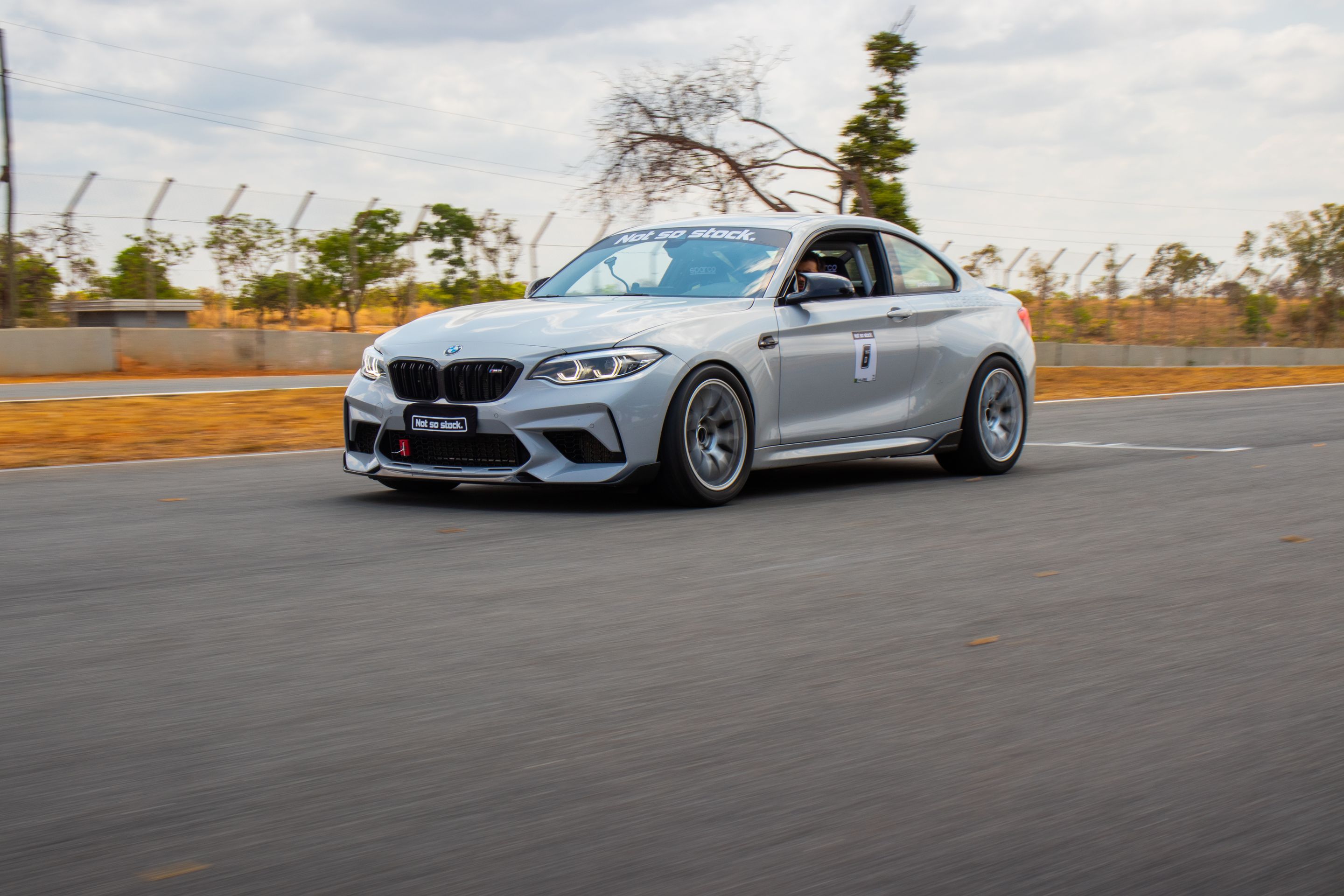 Grey BMW F87 M2 with 18" EC-7 Apex wheels in Race Silver