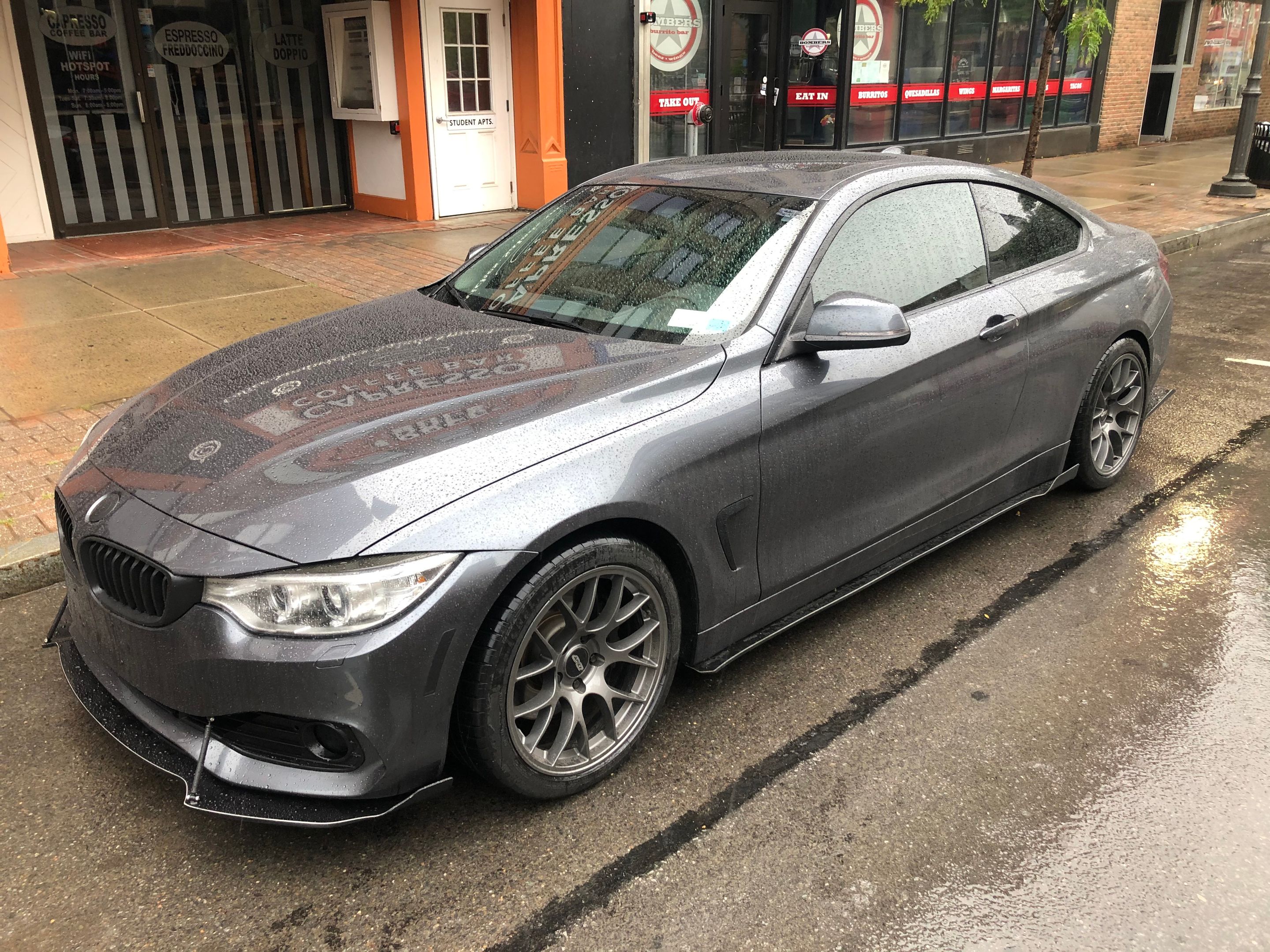 Grey BMW F32 Coupe 4 Series with 18" EC-7 Apex wheels in Anthracite